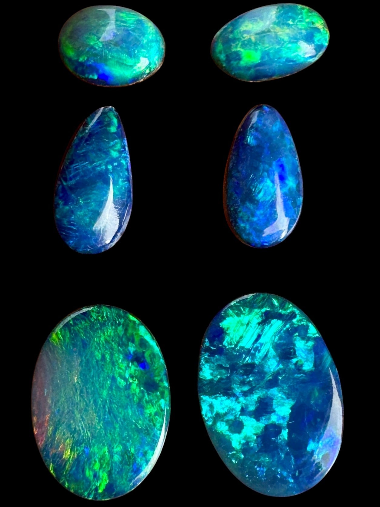 Opal Essence Opal Doublets Blue Green Matching sets 