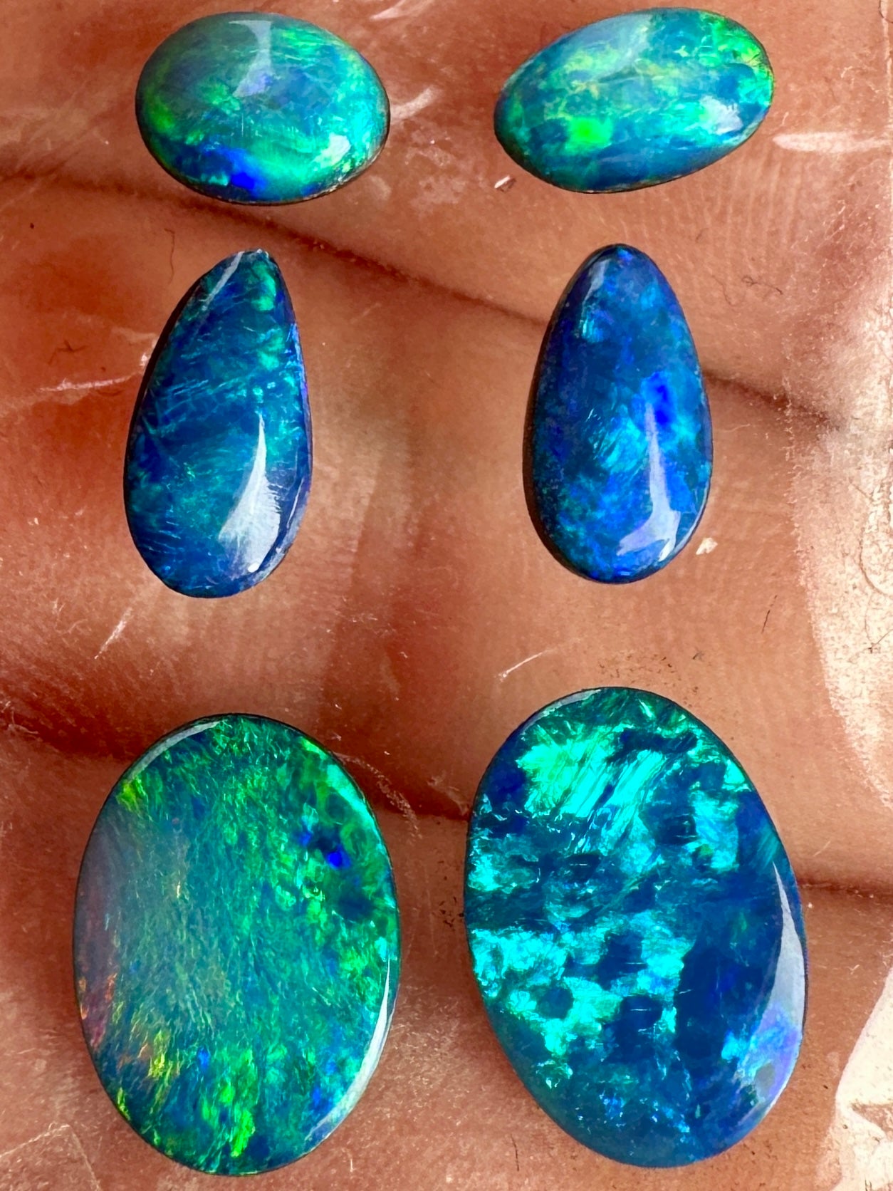 Opal Essence Opal Doublets Blue Green Matching sets 