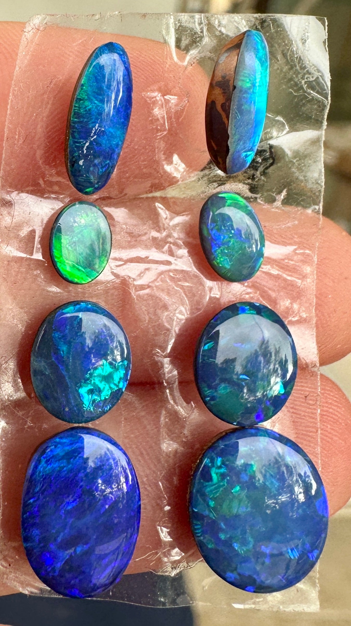 Opal Essence Opal Doublets Blue Green Matching sets 