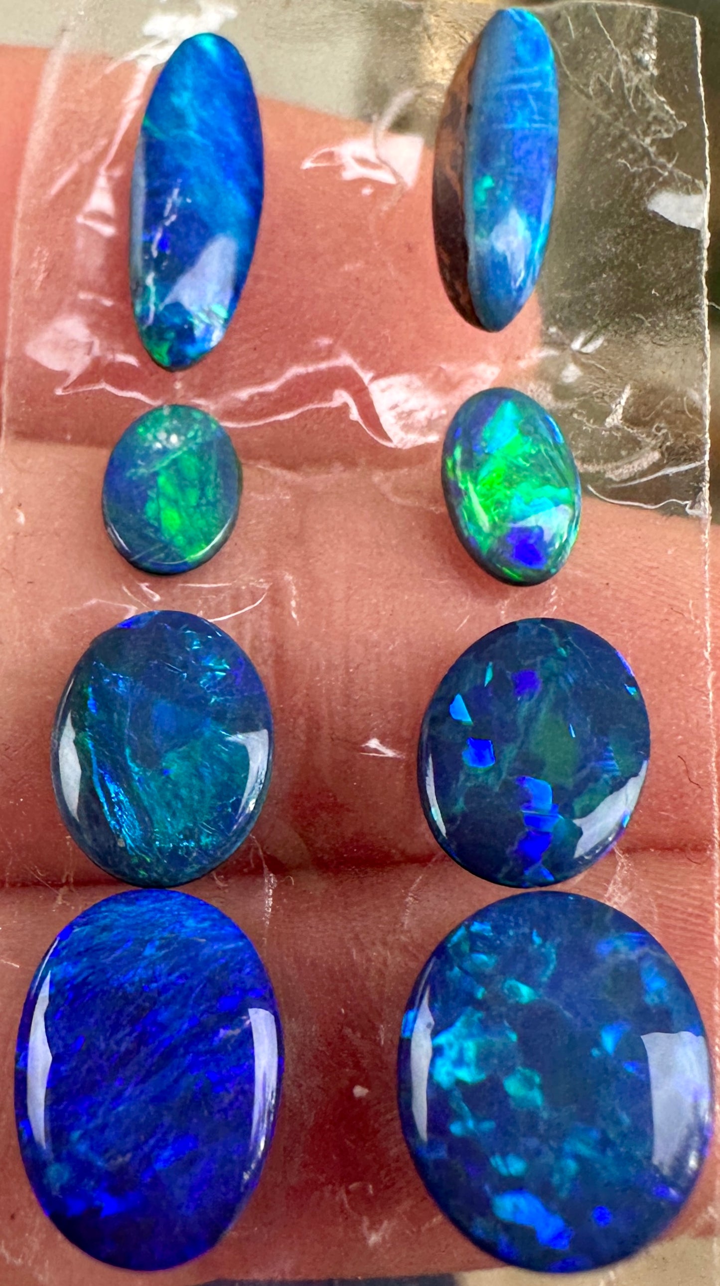 Opal Essence Opal Doublets Blue Green Matching sets 