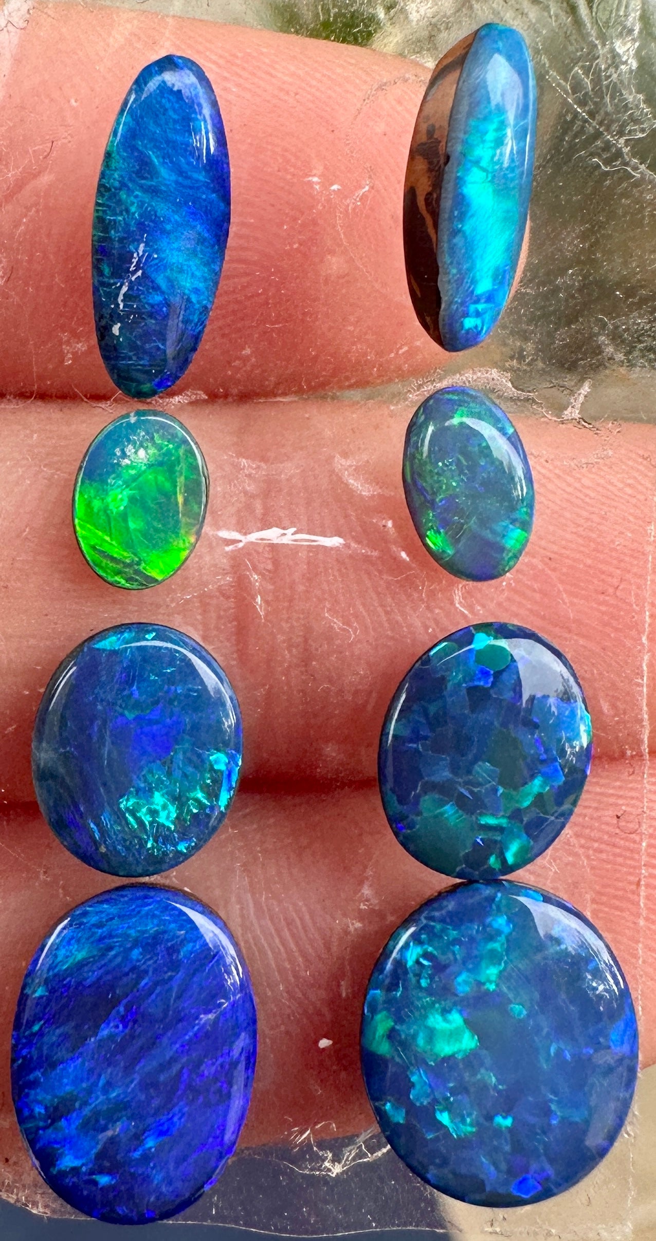 Opal Essence Opal Doublets Blue Green Matching sets 