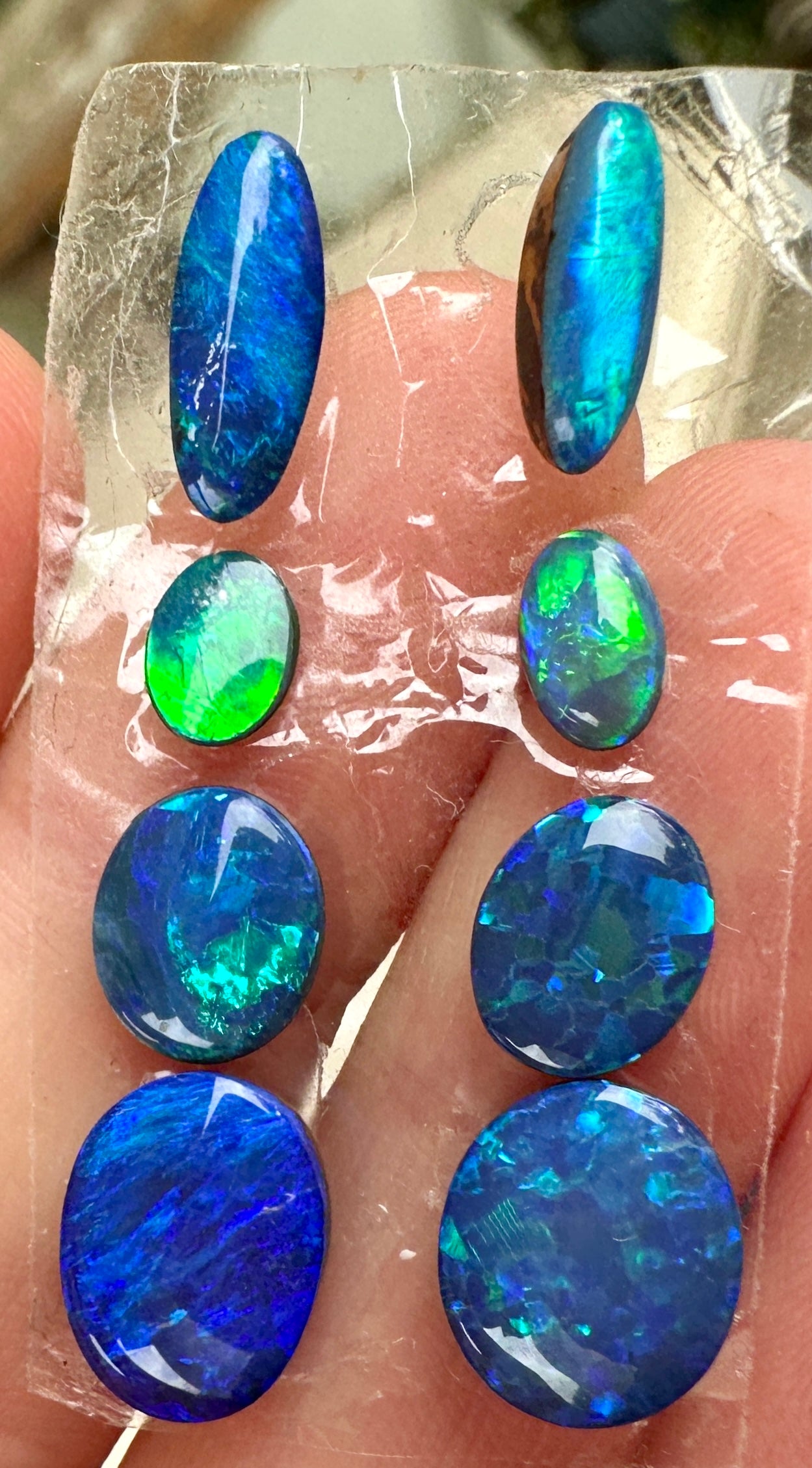 Opal Essence Opal Doublets Blue Green Matching sets 