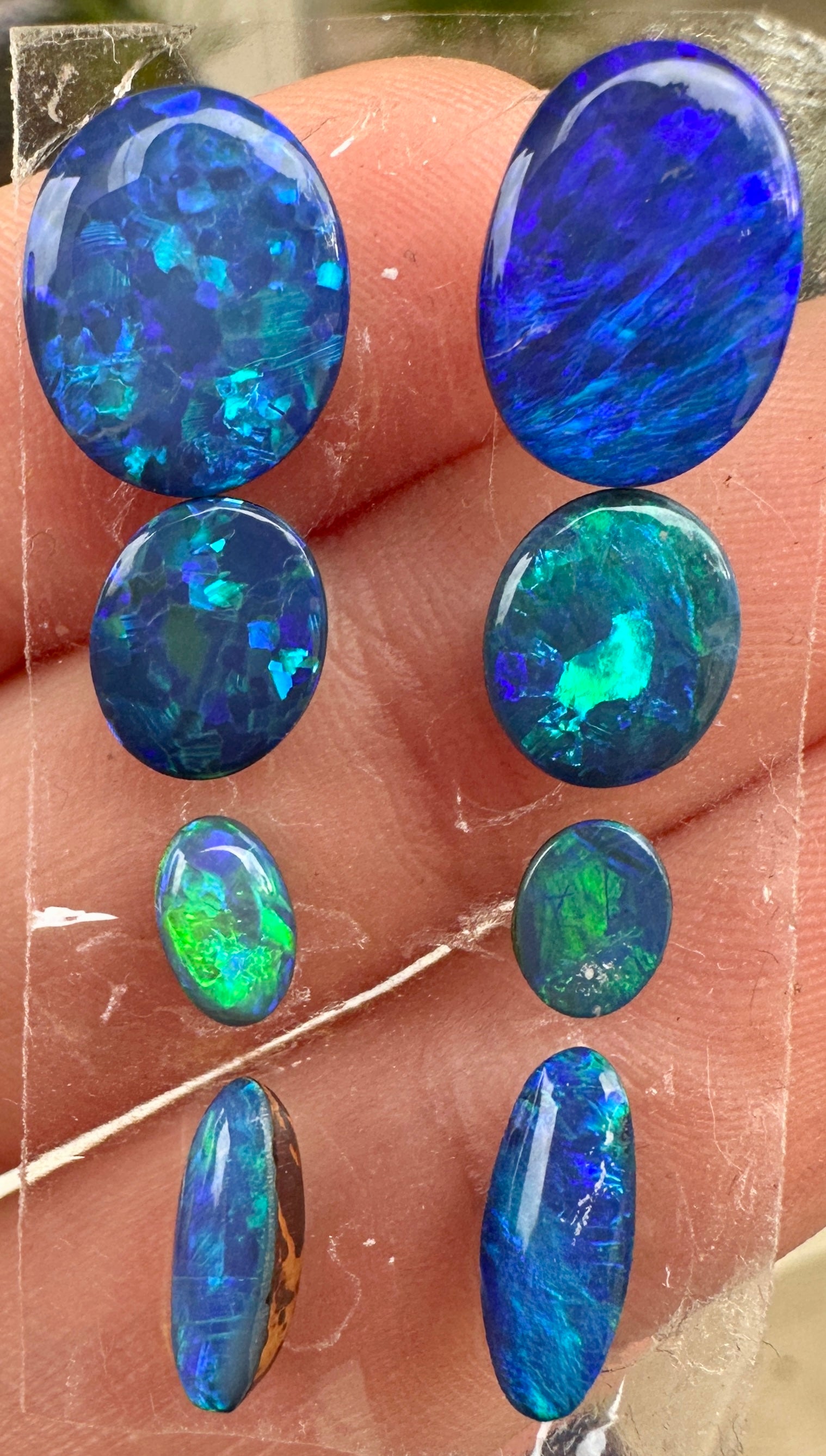 Opal Essence Opal Doublets Blue Green Matching sets 