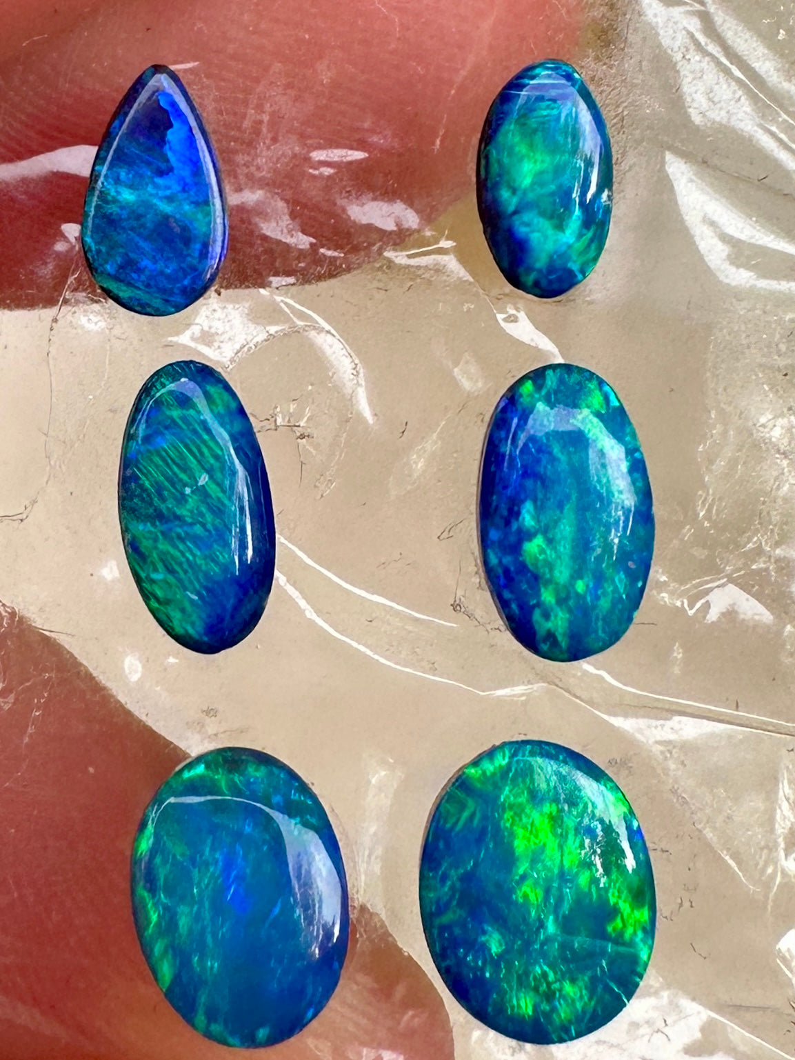 Opal Essence Opal Doublets Blue Green Matching sets 