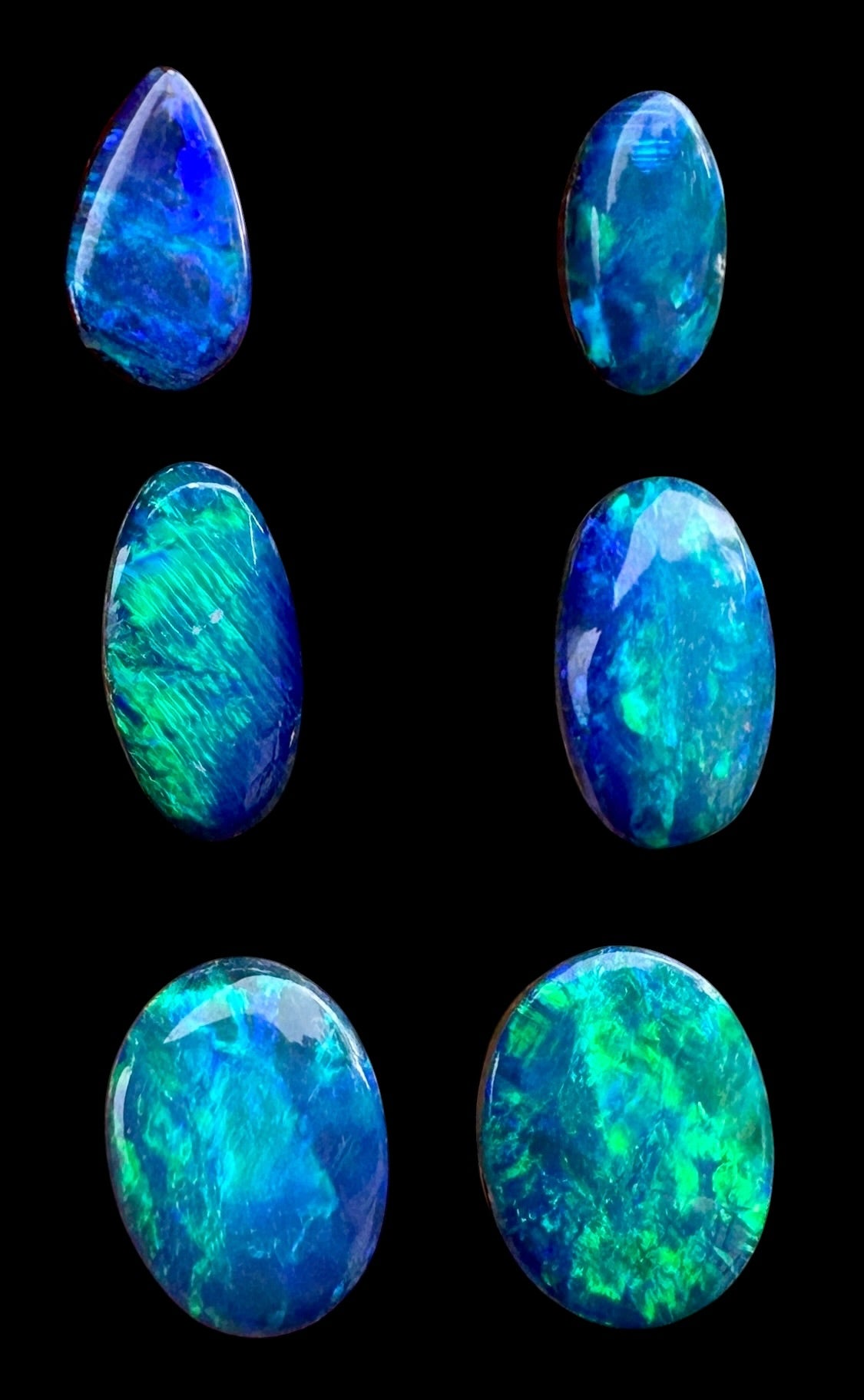 Opal Essence Opal Doublets Blue Green Matching sets 