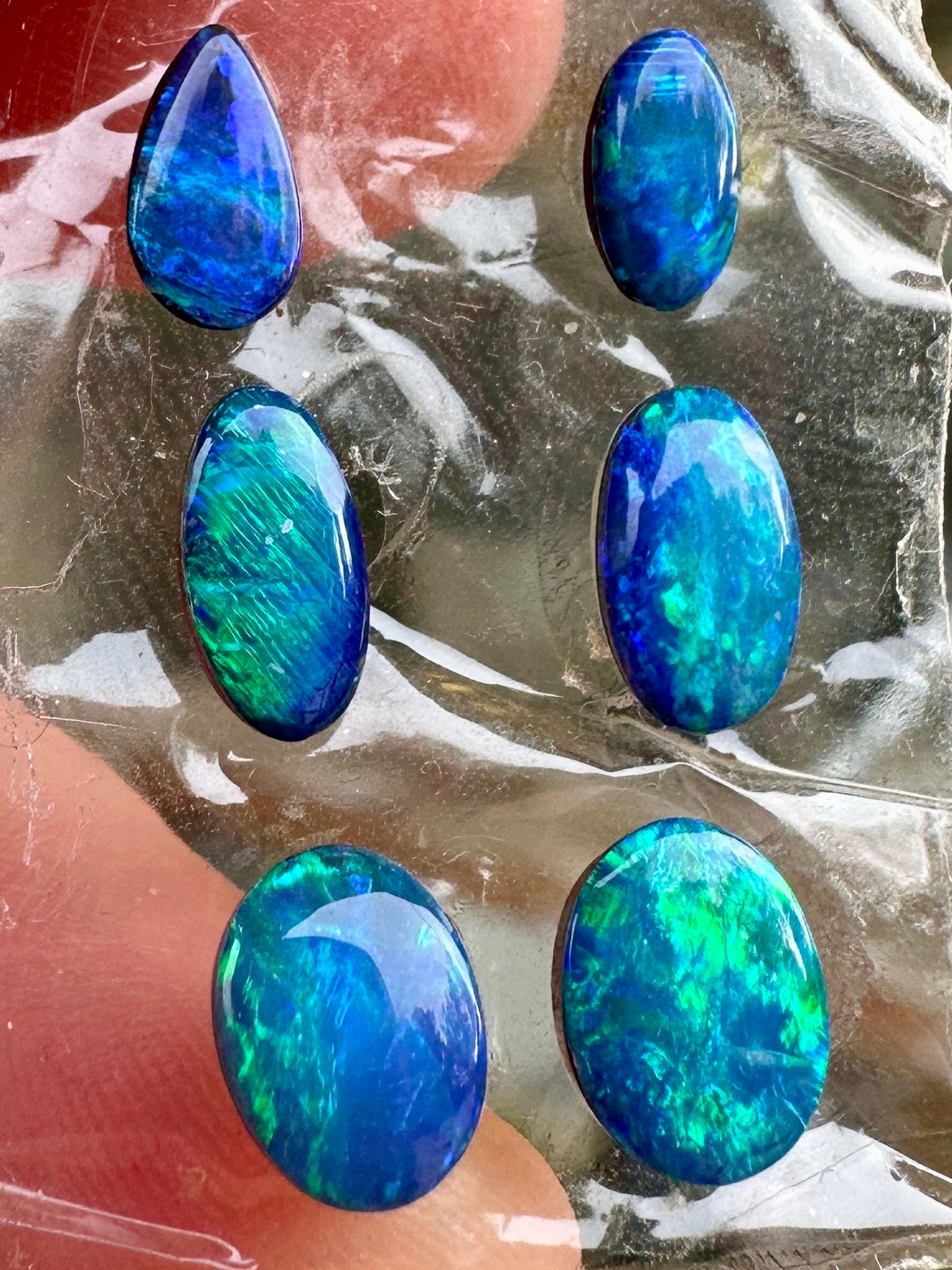 Opal Essence Opal Doublets Blue Green Matching sets 