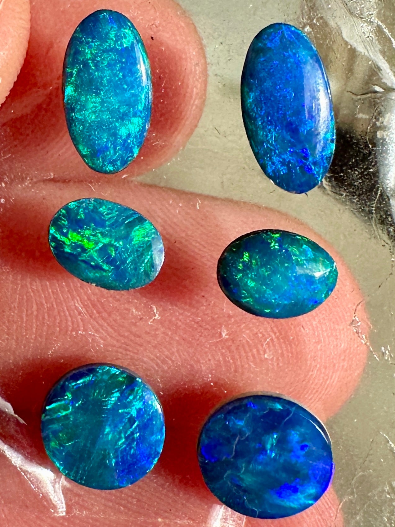 Opal Essence Opal Doublets Blue Green Matching sets 
