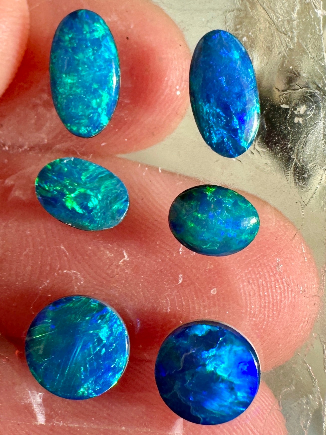 Opal Essence Opal Doublets Blue Green Matching sets 