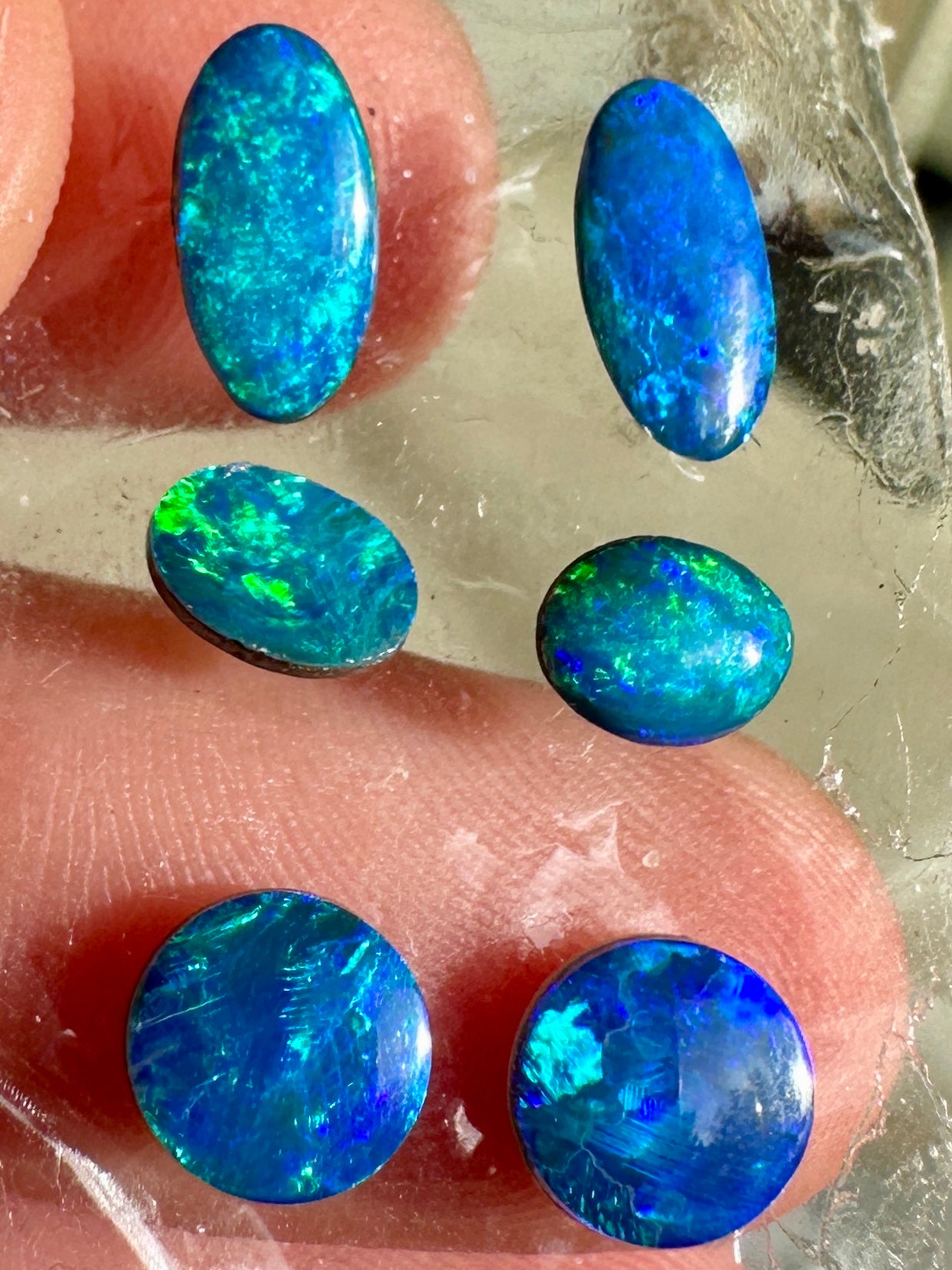 Opal Essence Opal Doublets Blue Green Matching sets 