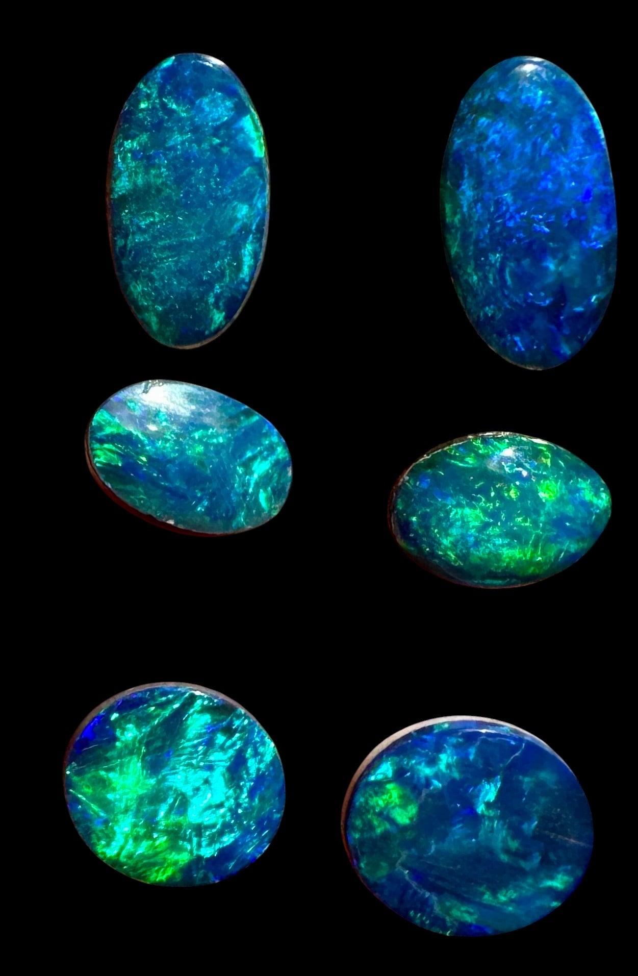 Opal Essence Opal Doublets Blue Green Matching sets 