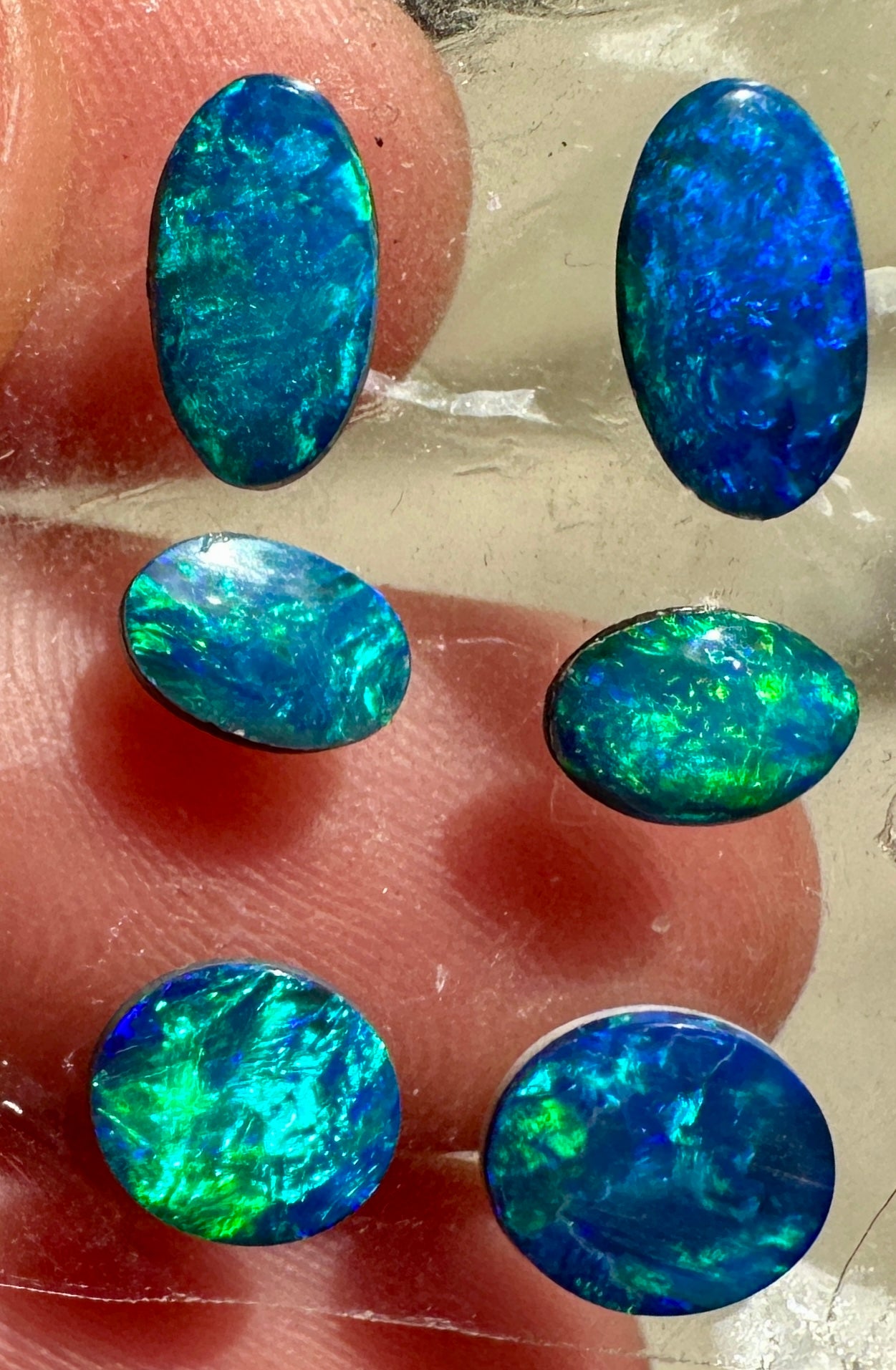 Opal Essence Opal Doublets Blue Green Matching sets 