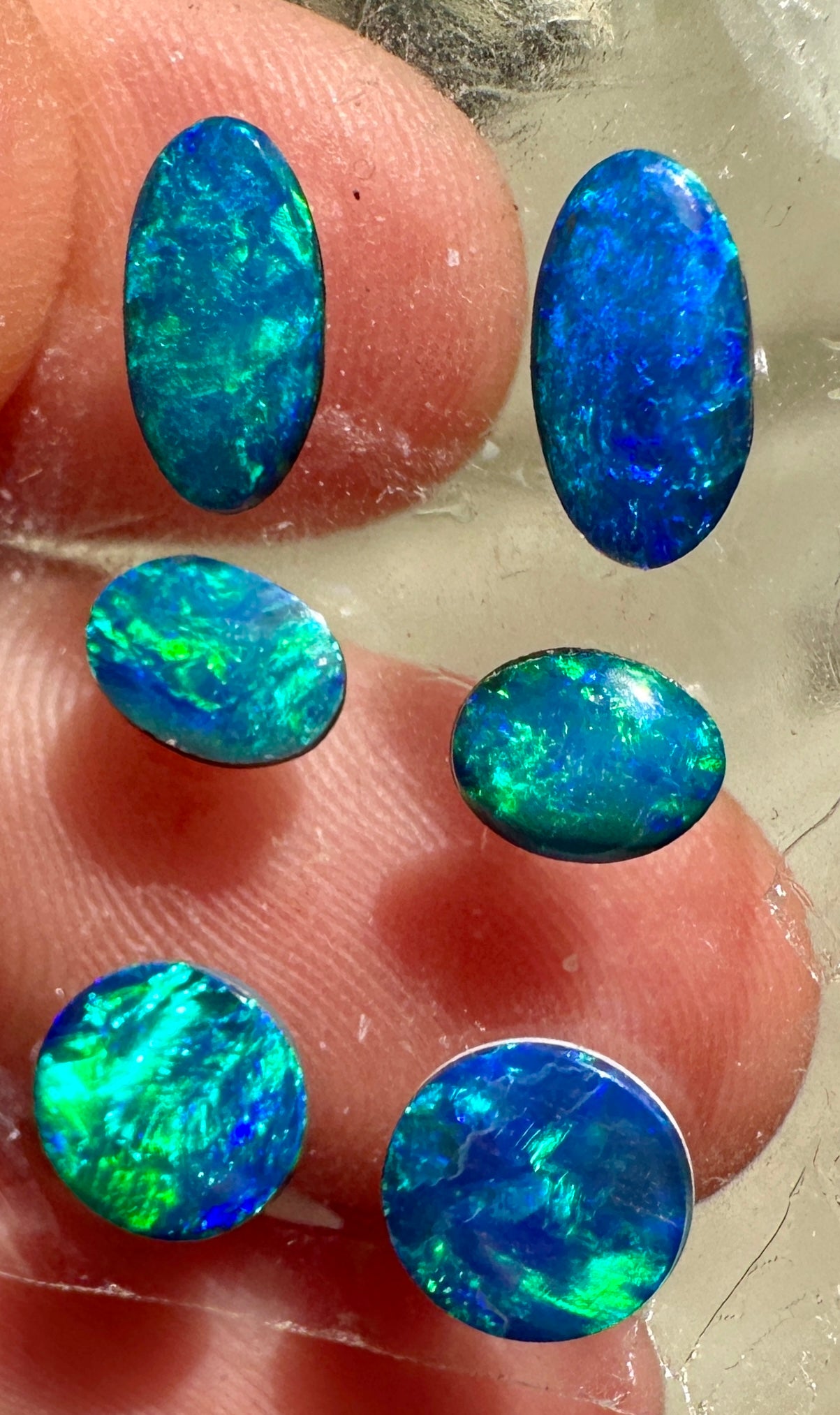 Opal Essence Opal Doublets Blue Green Matching sets 