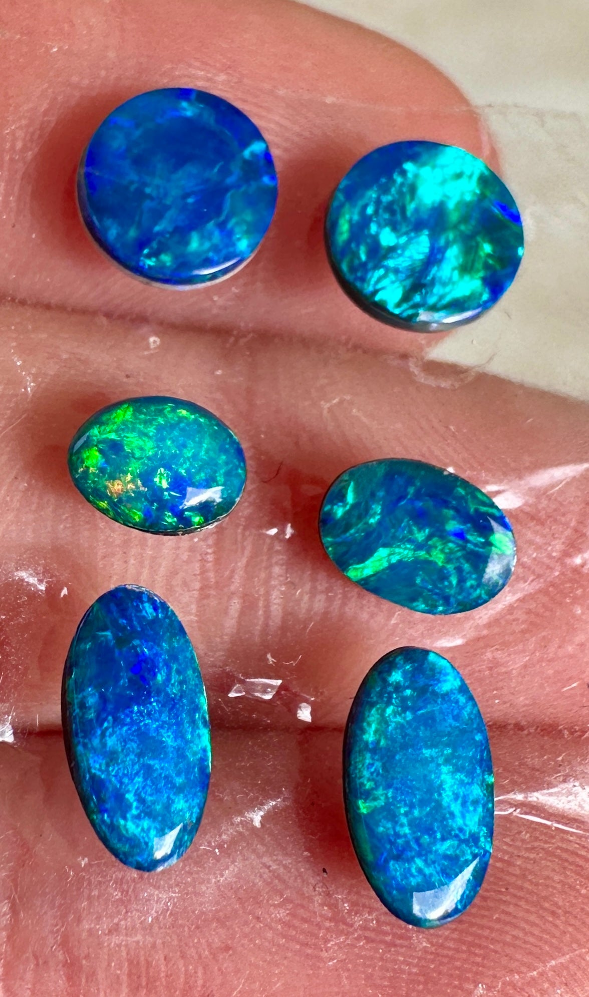 Opal Essence Opal Doublets Blue Green Matching sets 