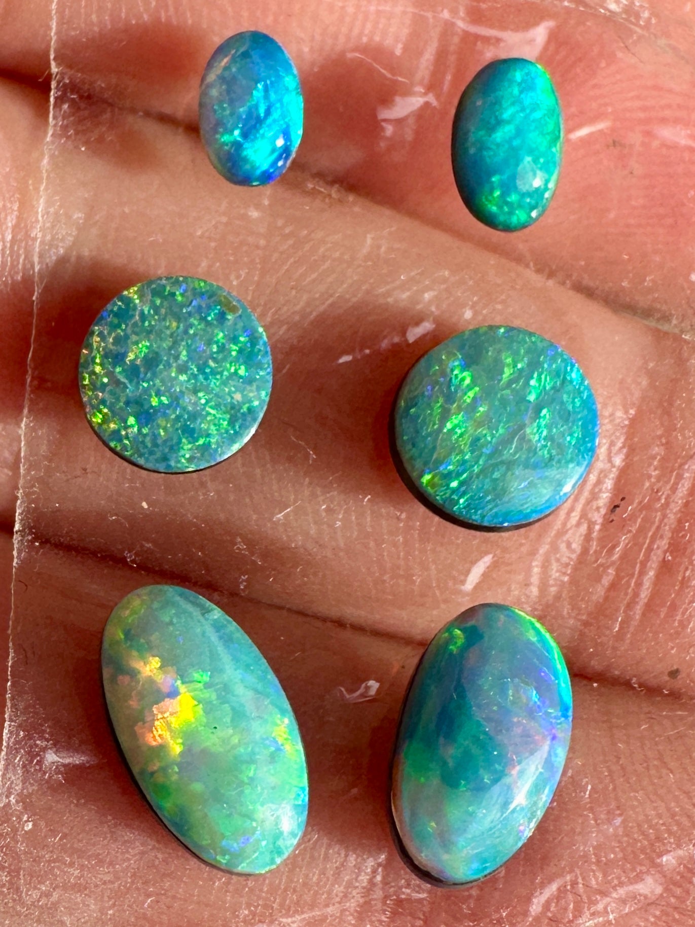 Opal Essence Opal Doublets Blue Green Matching sets 