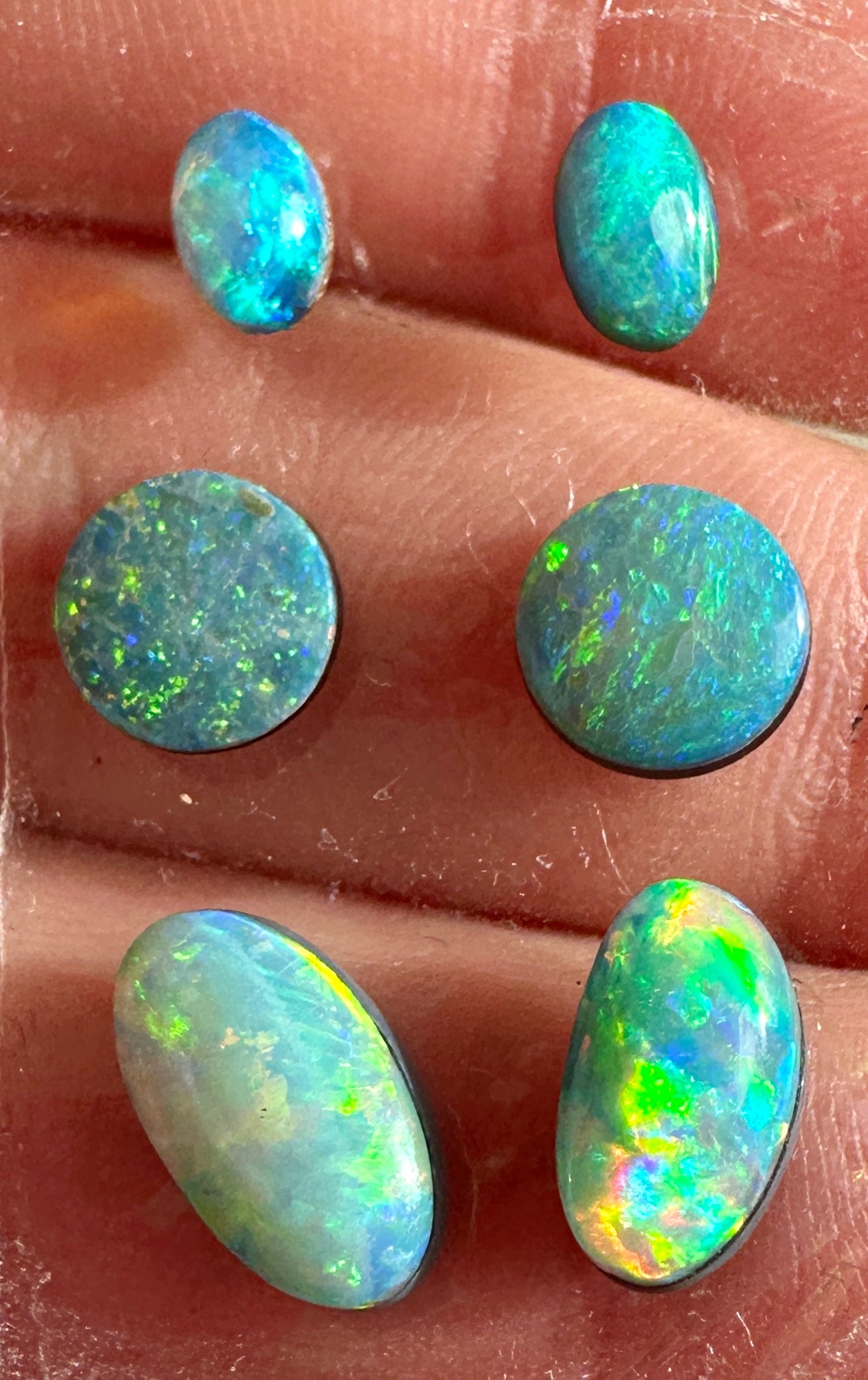 Opal Essence Opal Doublets Blue Green Matching sets 