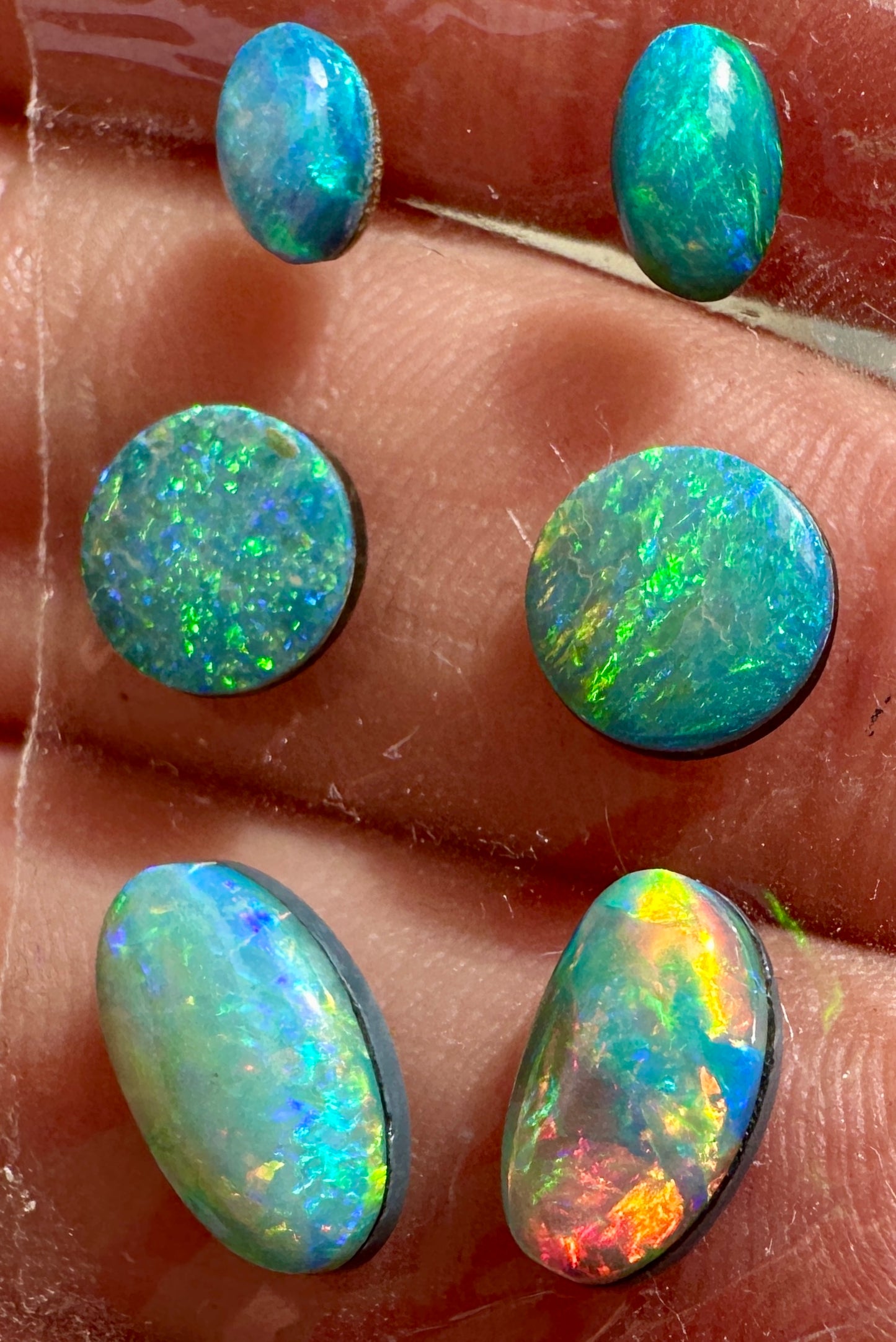 Opal Essence Opal Doublets Blue Green Matching sets 