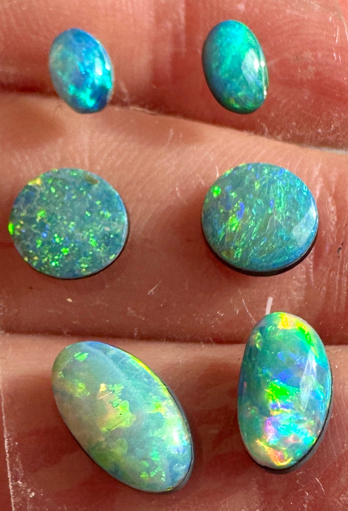 Opal Essence Opal Doublets Blue Green Matching sets 