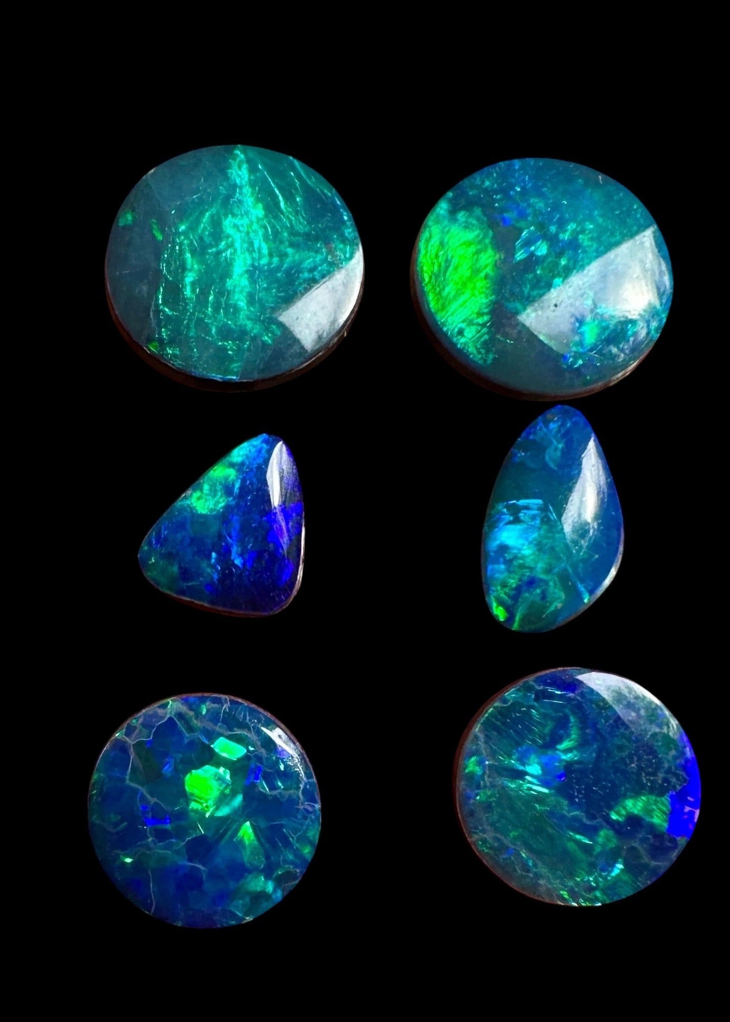 Opal Essence Opal Doublets Blue Green Matching sets 