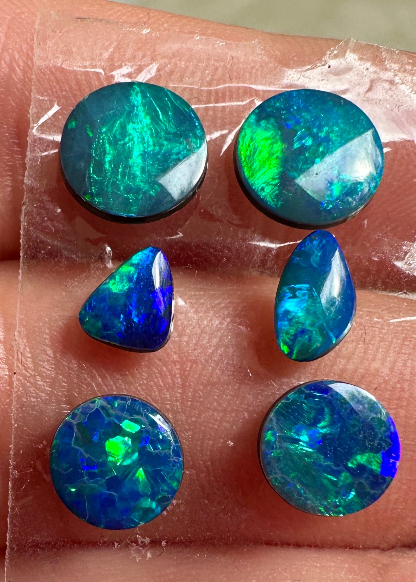Opal Essence Opal Doublets Blue Green Matching sets 