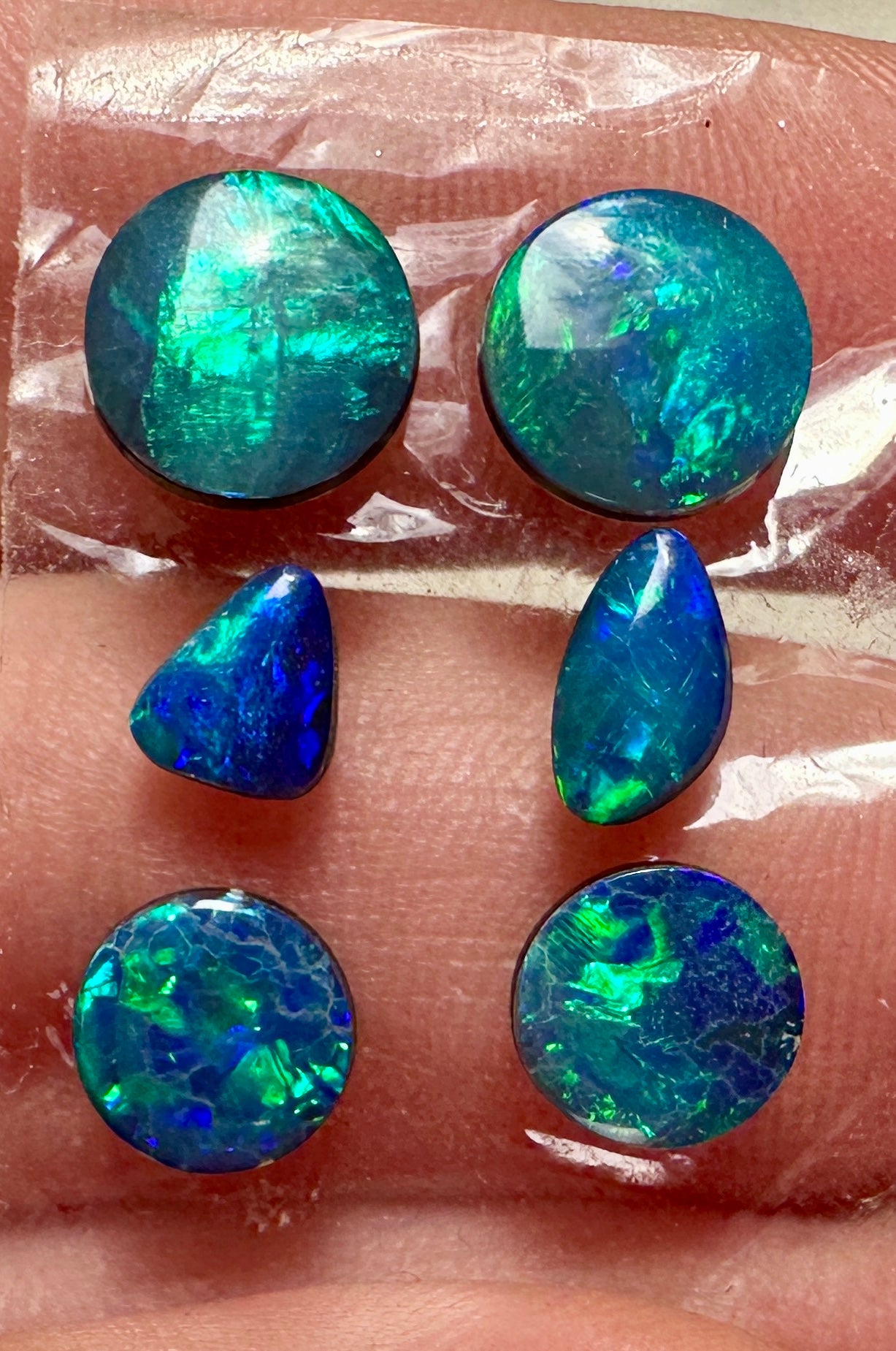 Opal Essence Opal Doublets Blue Green Matching sets 