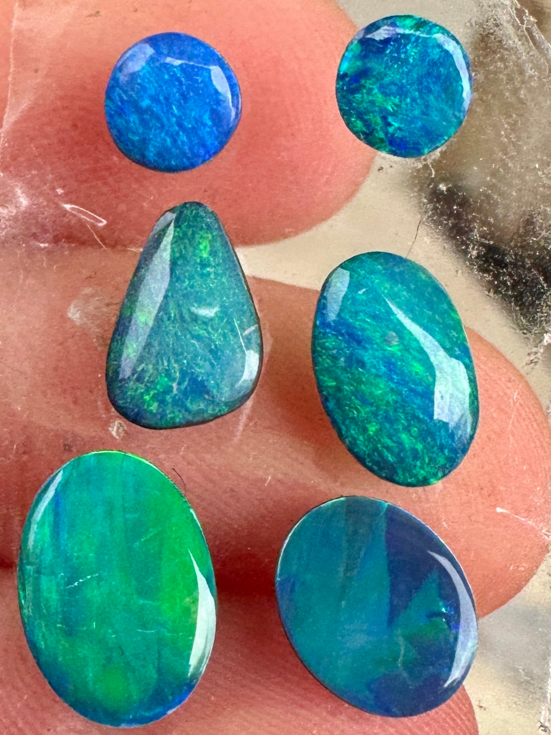 Opal Essence Opal Doublets Blue Green Matching sets 