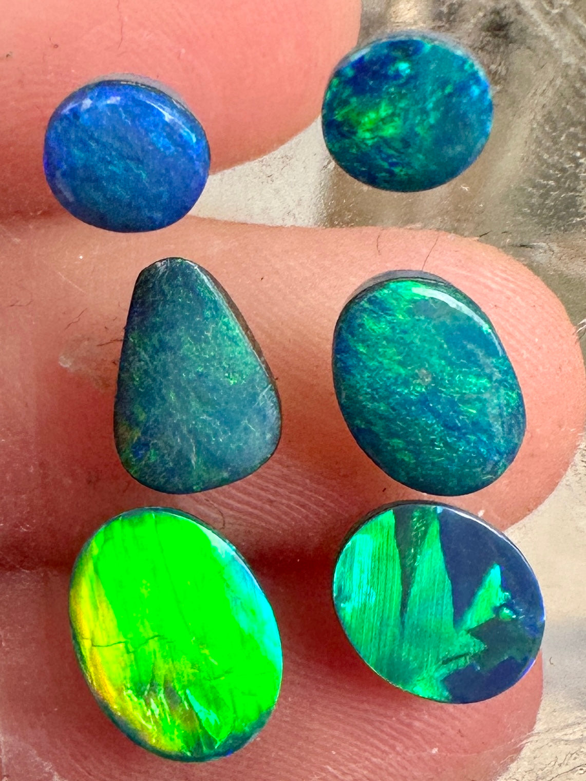 Opal Essence Opal Doublets Blue Green Matching sets 