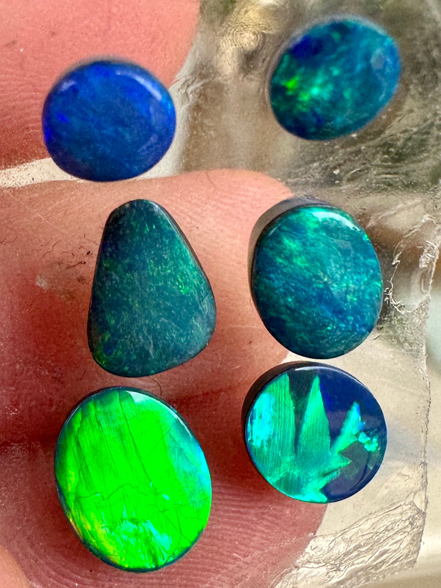 Opal Essence Opal Doublets Blue Green Matching sets 