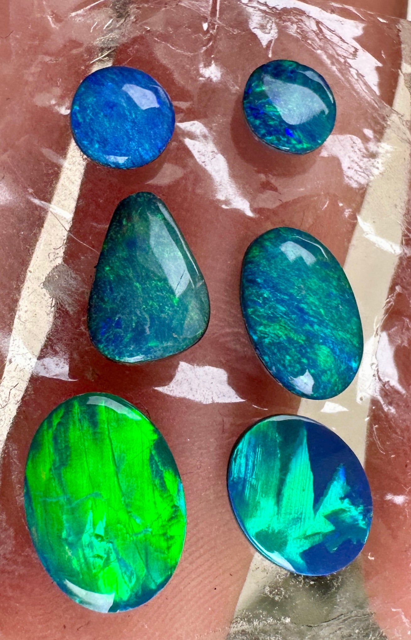 Opal Essence Opal Doublets Blue Green Matching sets 
