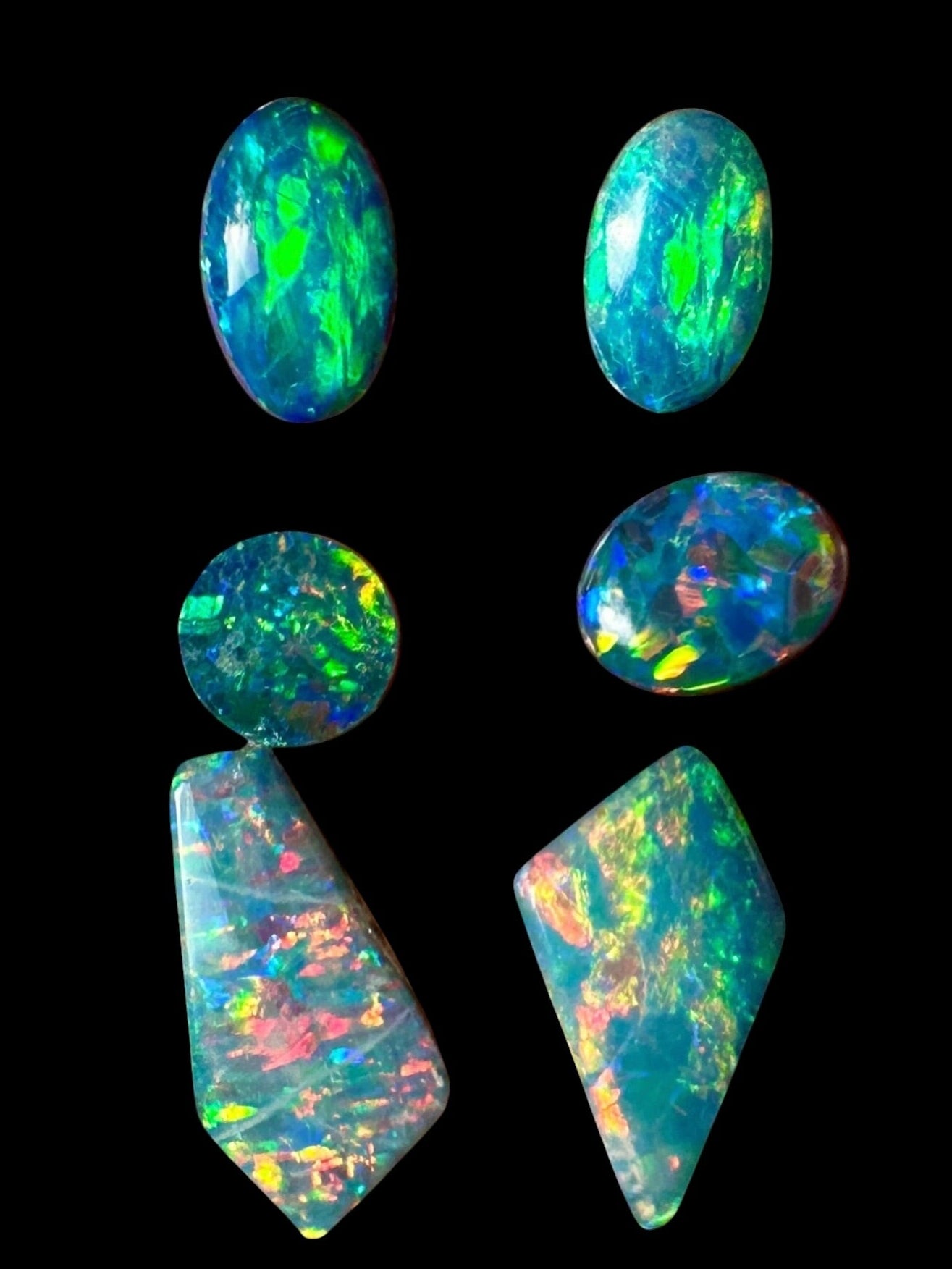 Opal Essence Opal Doublets Blue Green Matching sets 