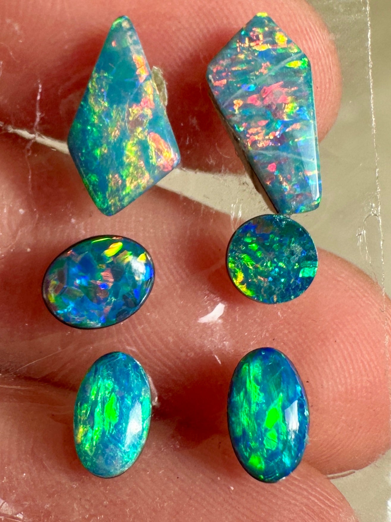 Opal Essence Opal Doublets Blue Green Matching sets 