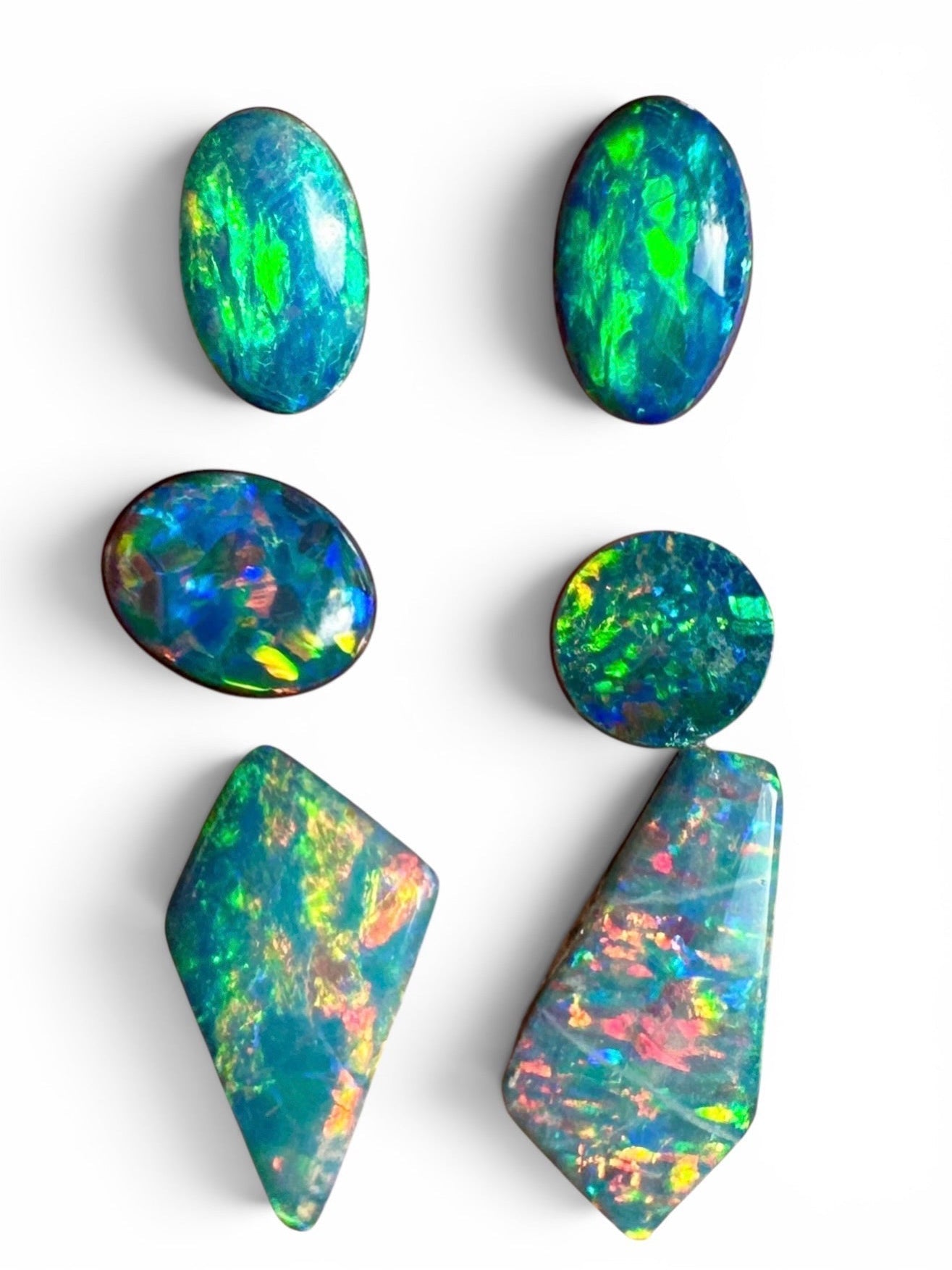 Opal Essence Opal Doublets Blue Green Matching sets 