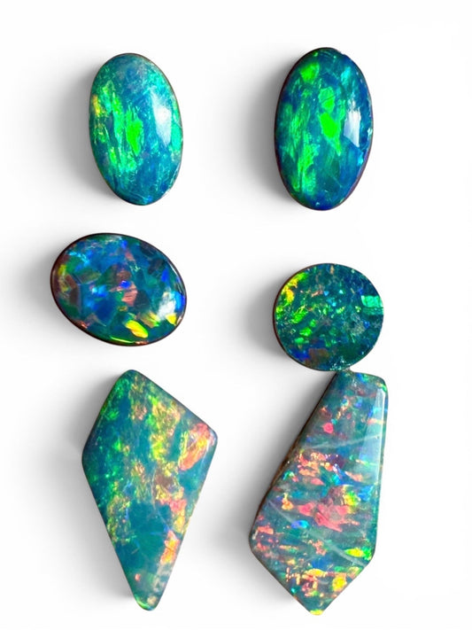 Opal Essence Opal Doublets Blue Green Matching sets 