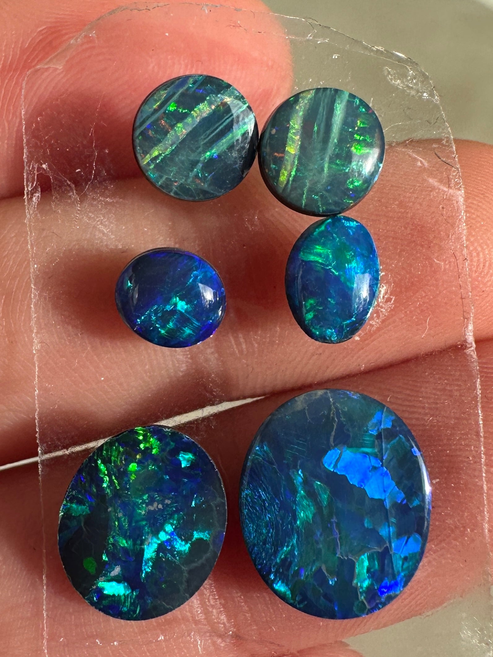 Opal Essence Opal Doublets Blue Green Matching sets 