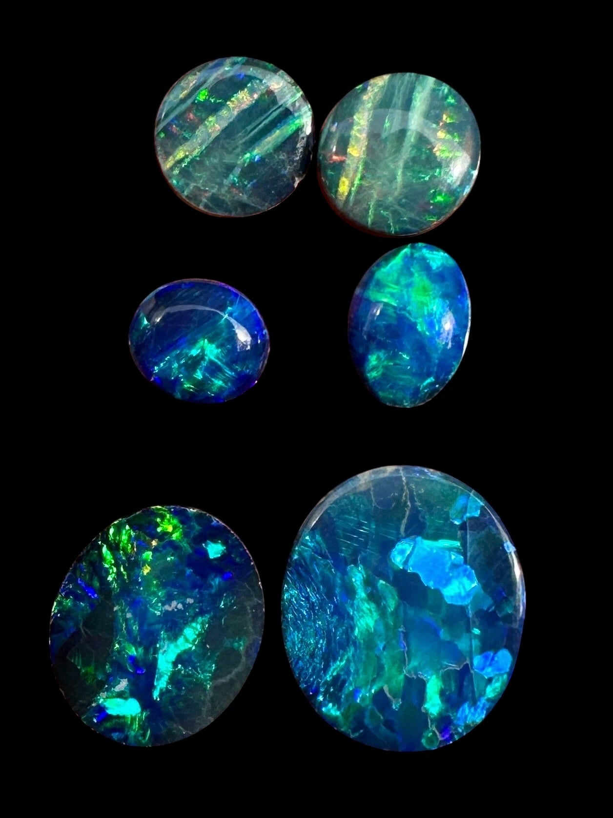 Opal Essence Opal Doublets Blue Green Matching sets 