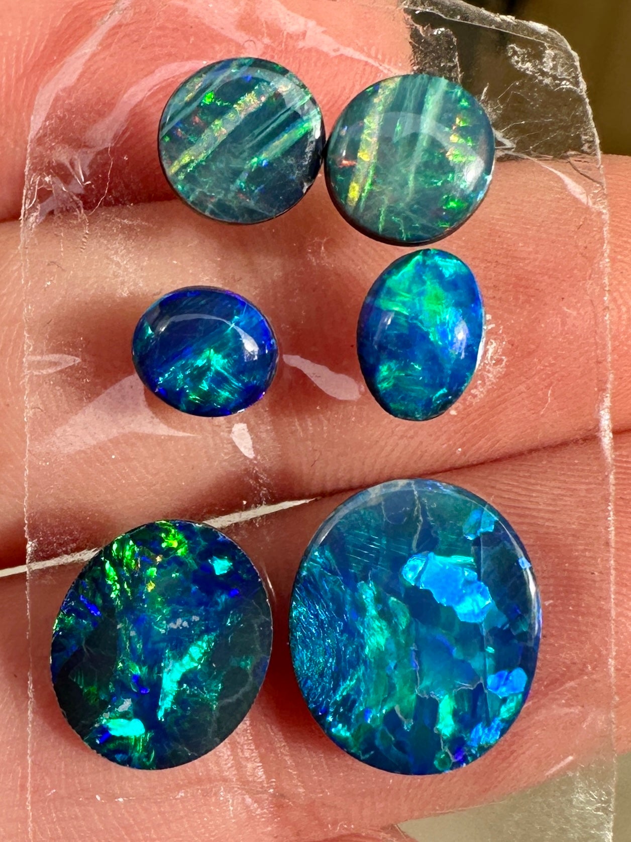 Opal Essence Opal Doublets Blue Green Matching sets 