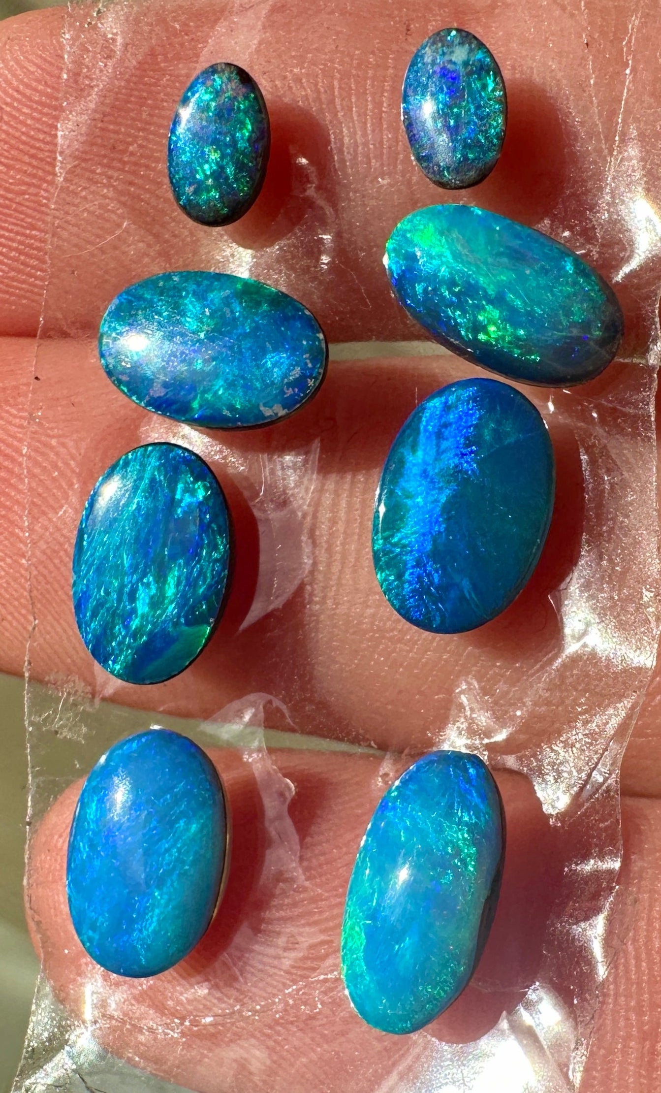 Opal Essence Opal Doublets Blue Green Matching sets 