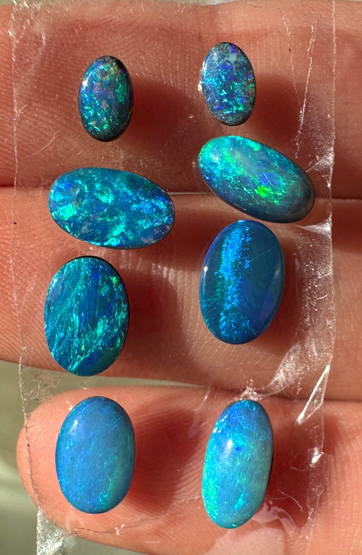 Opal Essence Opal Doublets Blue Green Matching sets 