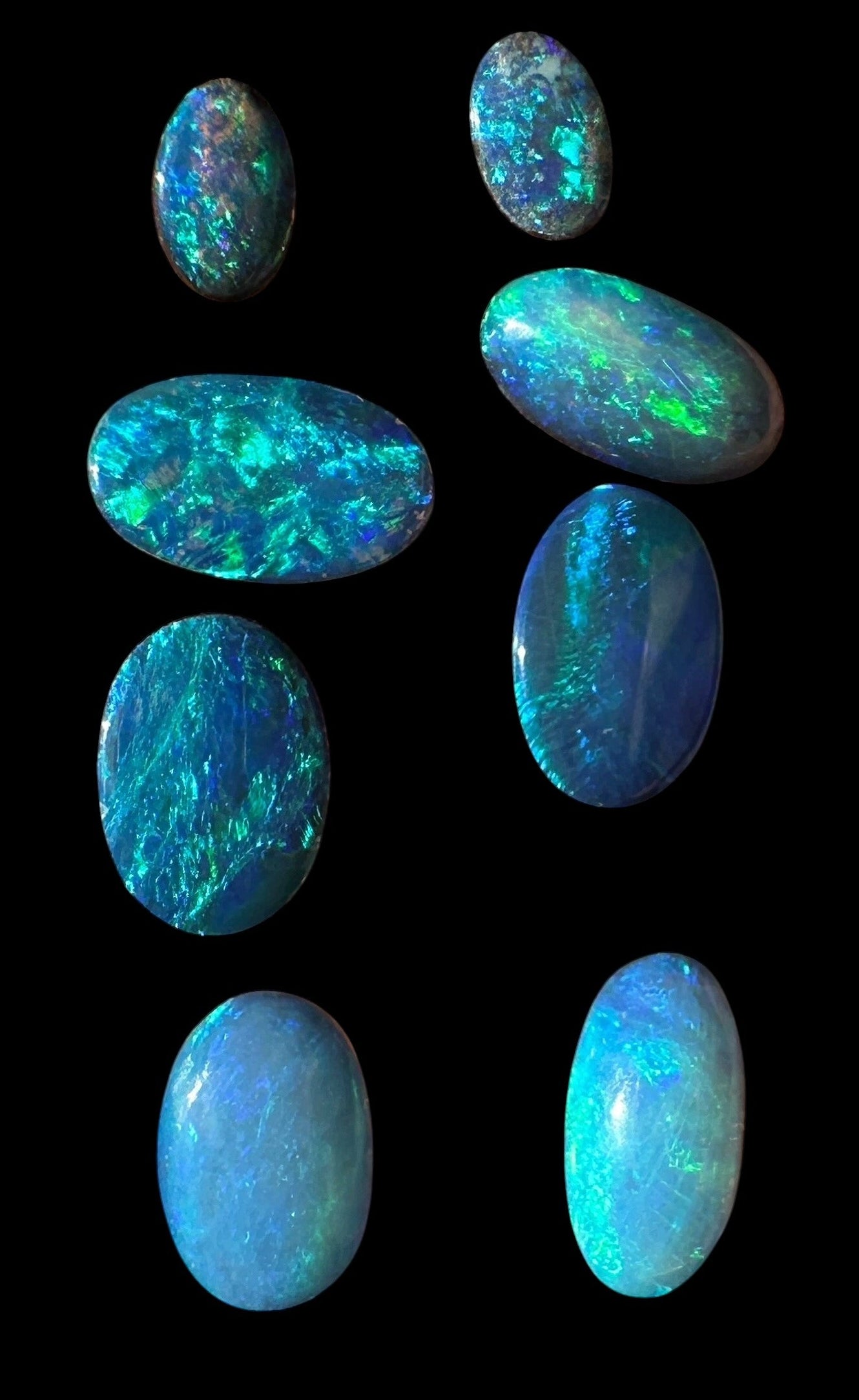 Opal Essence Opal Doublets Blue Green Matching sets 