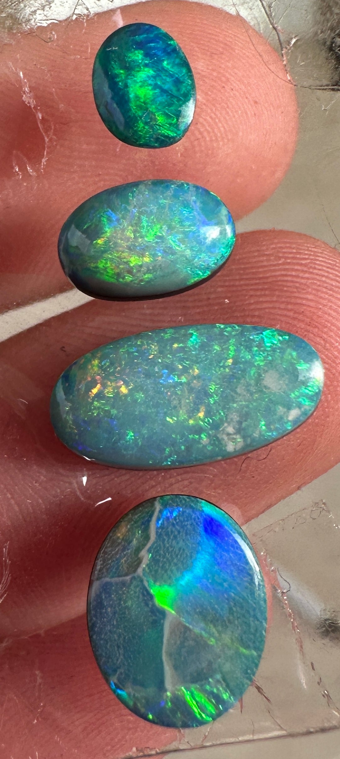 Opal Essence Opal Doublets Blue Green Matching sets 