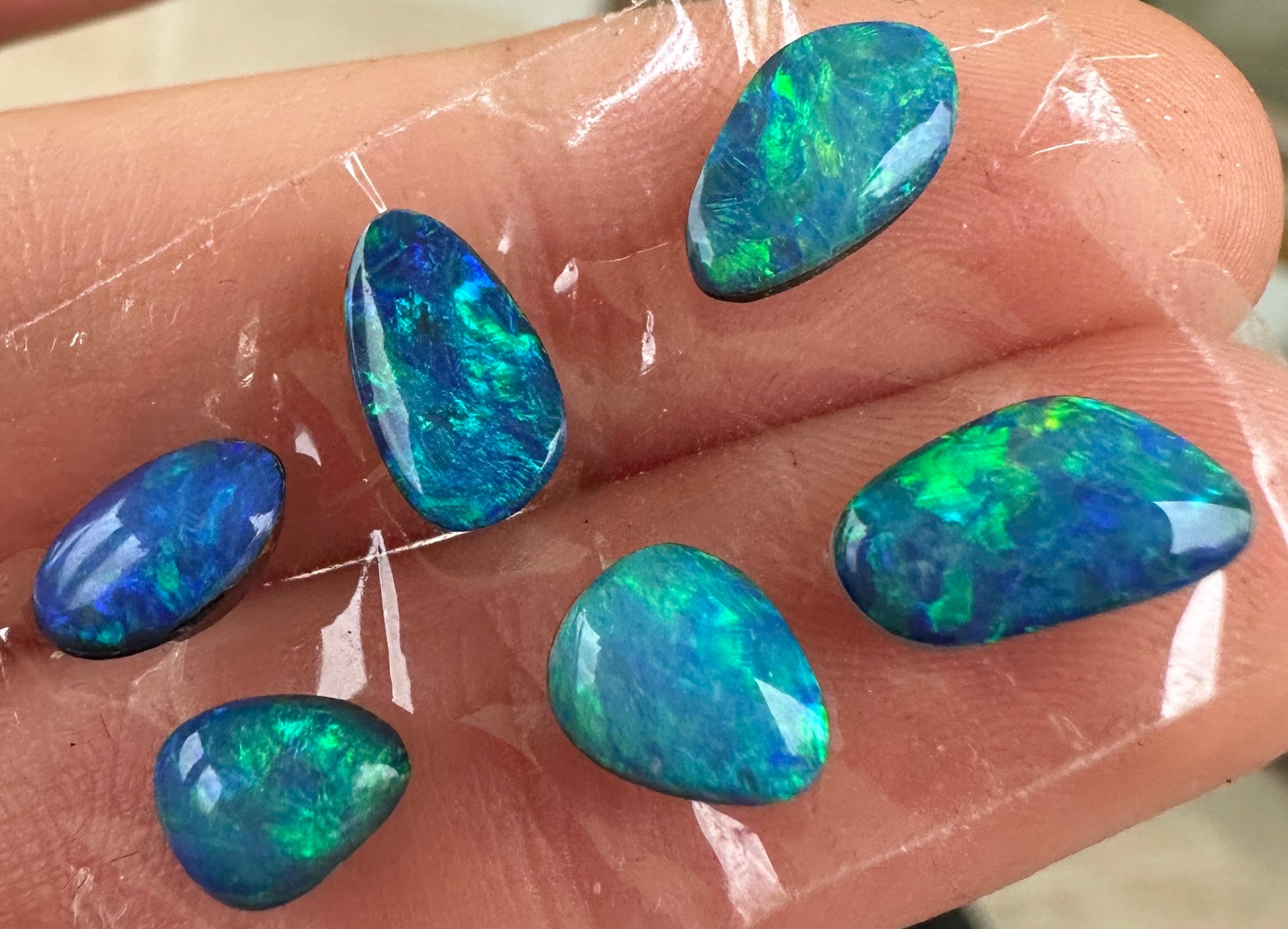 Opal Essence Opal Doublets Blue Green Matching sets 