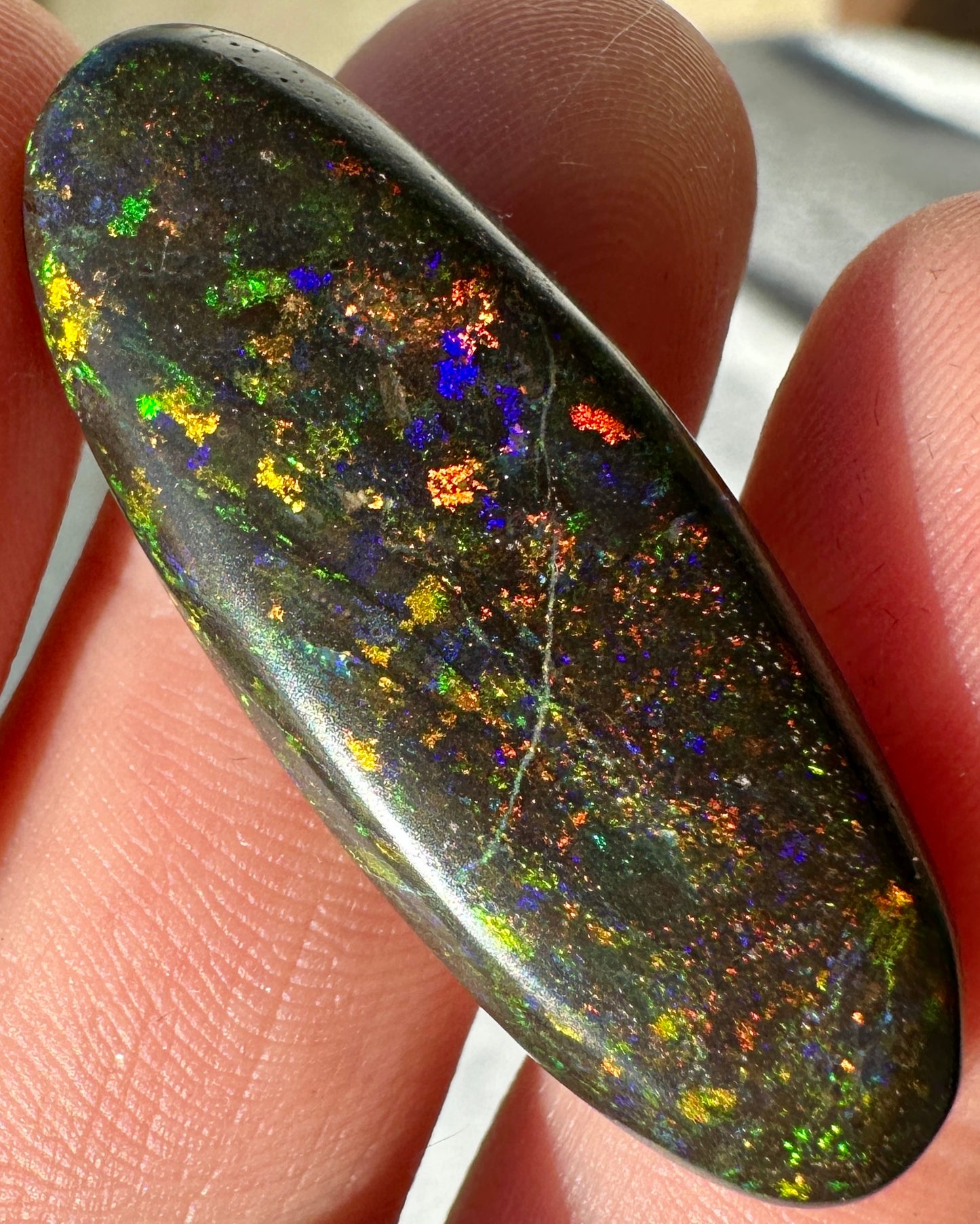 Opal Essence Treated Andamooka Opal Multicolour Pendant stone 