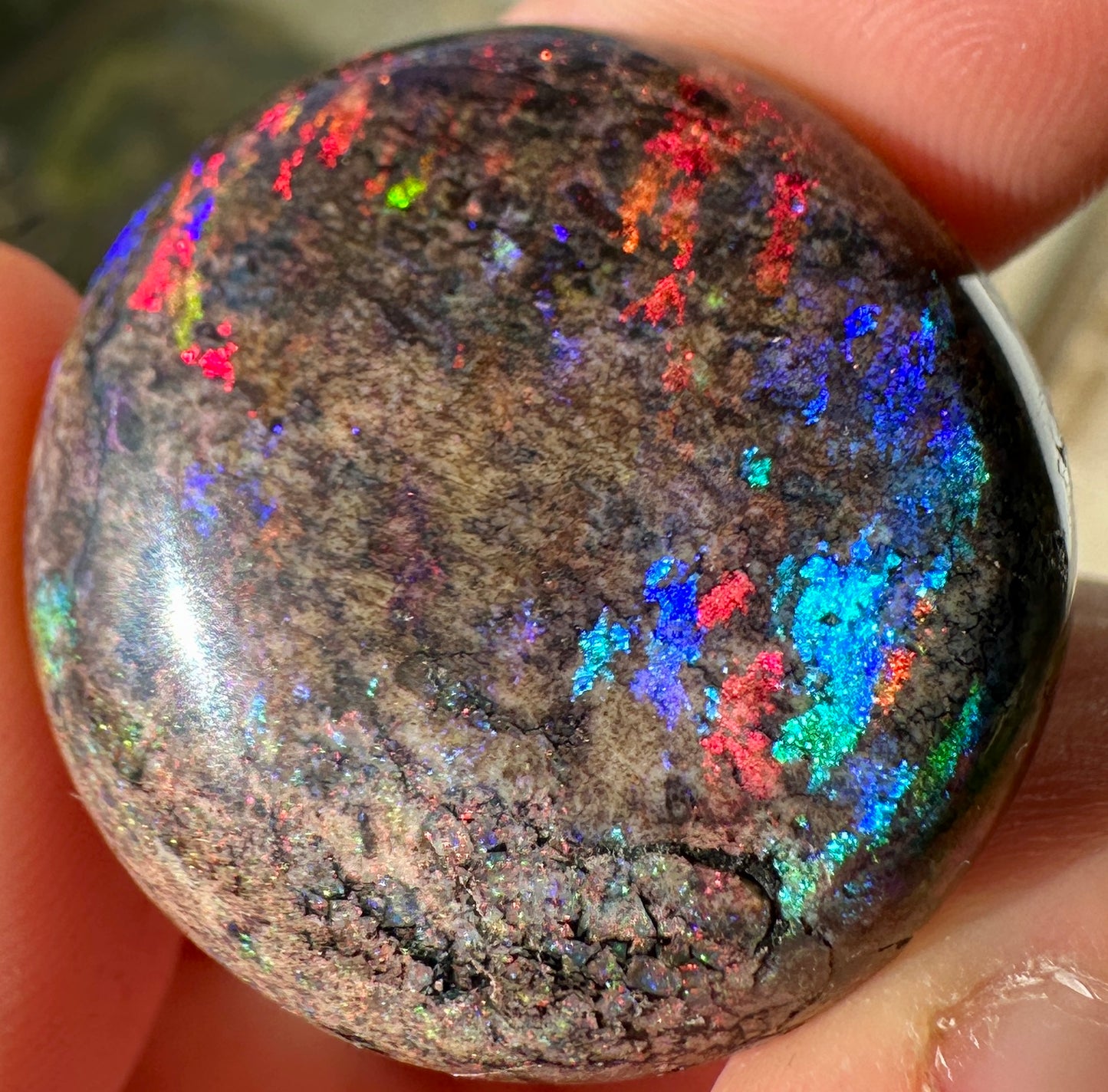 Opal Essence Treated Andamooka Opal Multicolour Pendant stone 