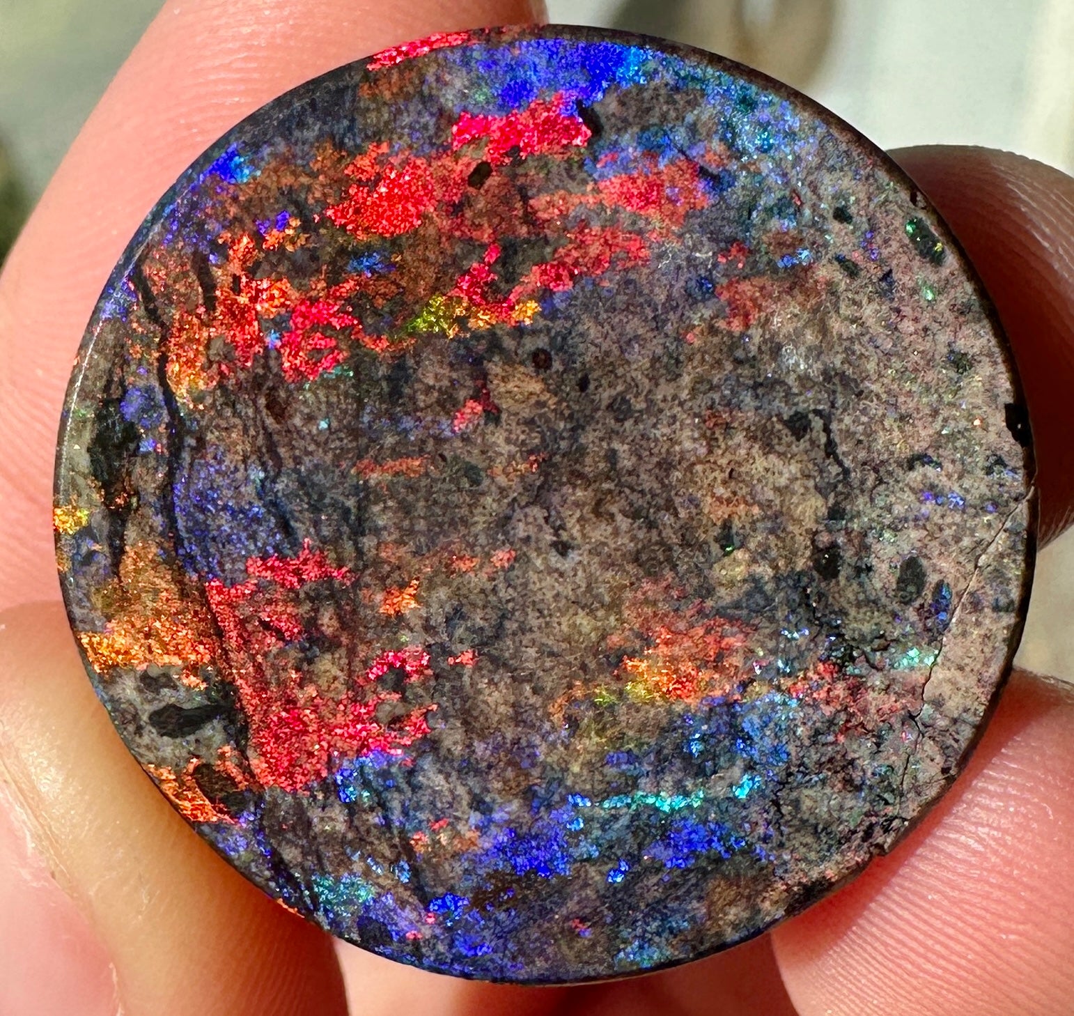 Opal Essence Treated Andamooka Opal Multicolour Pendant stone 