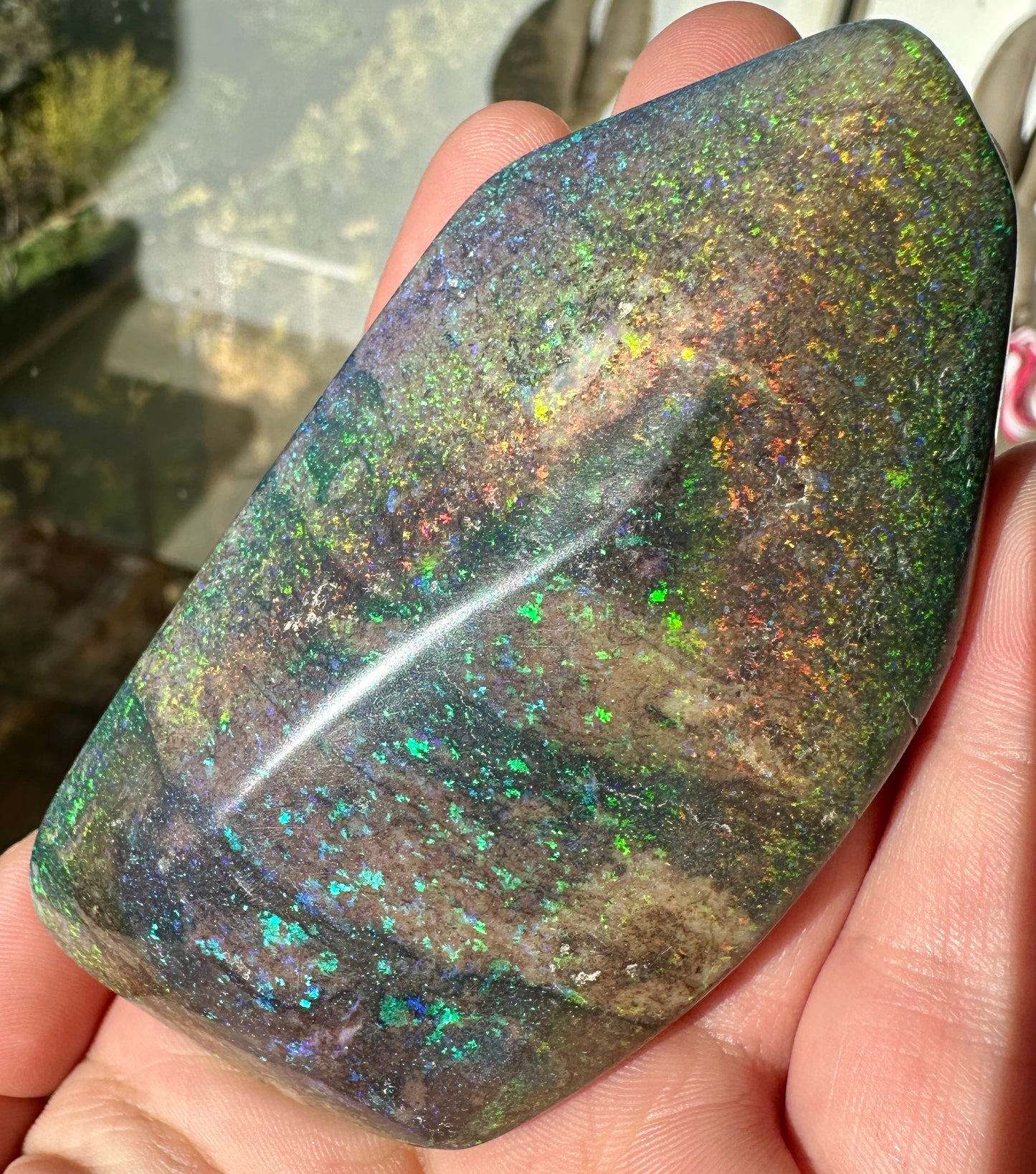 Opal Essence Treated Andamooka Opal Multicolour Pendant stone 