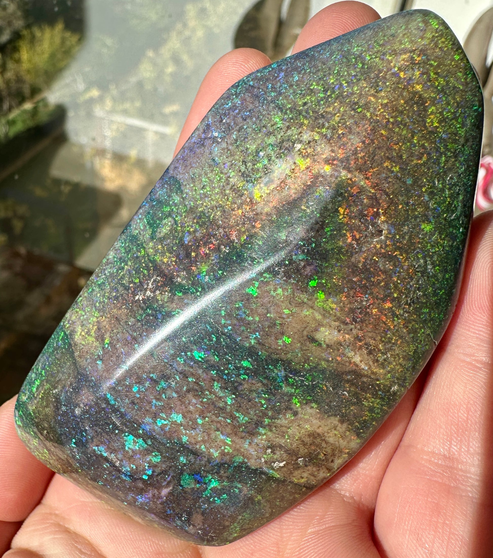 Opal Essence Treated Andamooka Opal Multicolour Pendant stone 