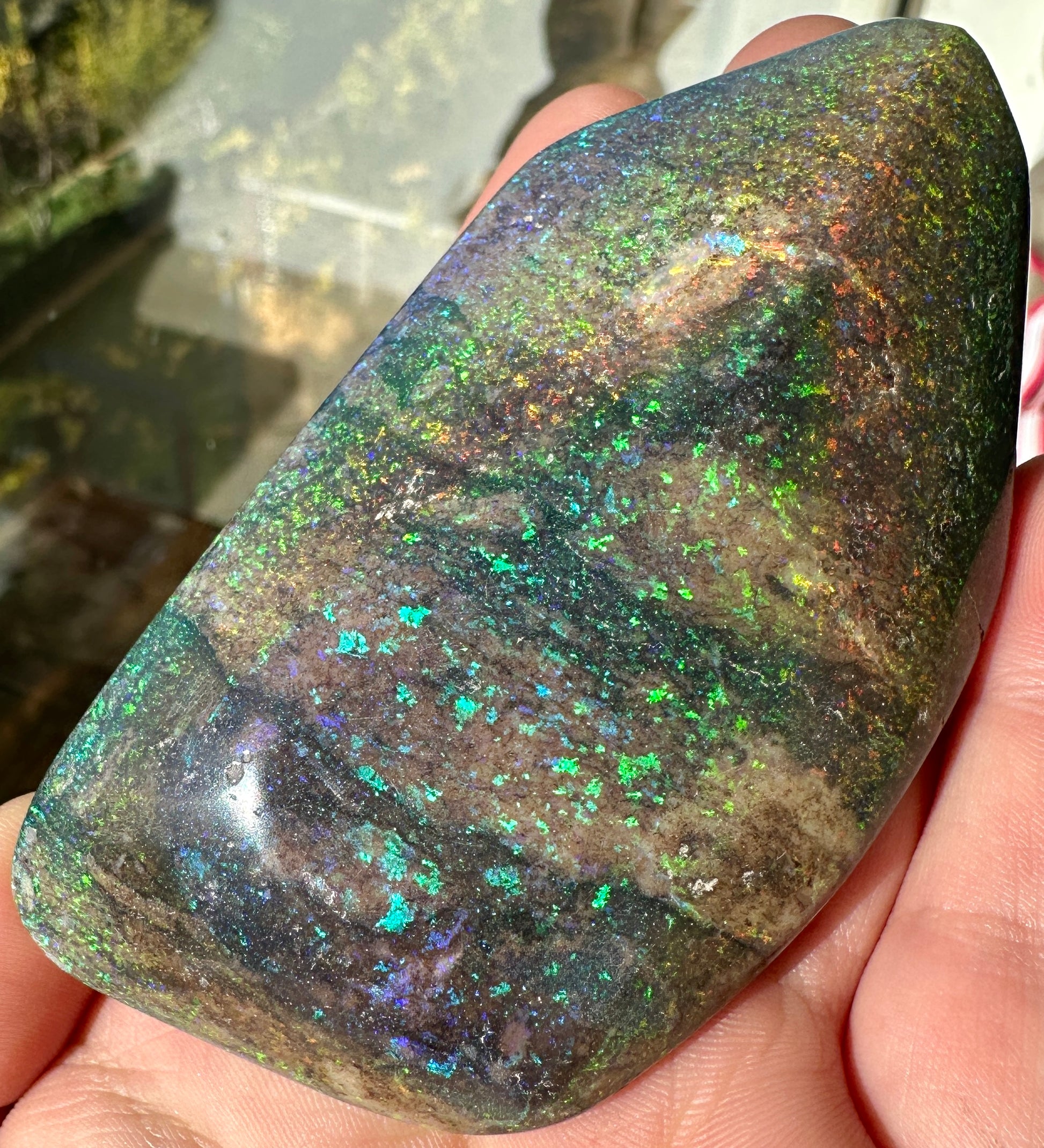 Opal Essence Treated Andamooka Opal Multicolour Pendant stone 