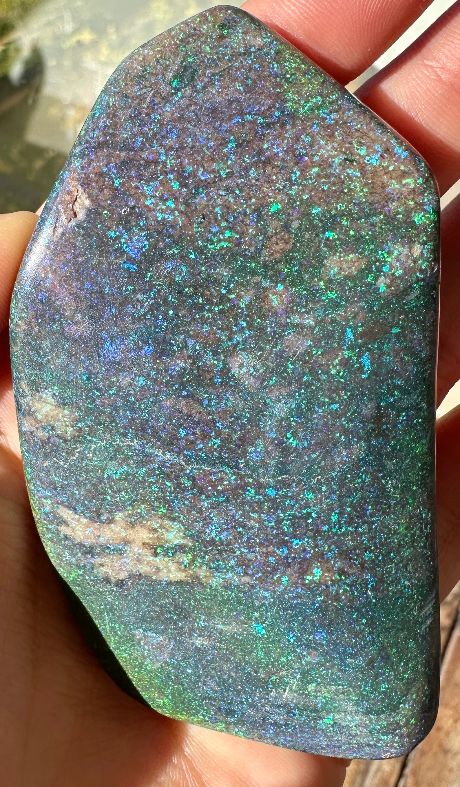 Opal Essence Treated Andamooka Opal Multicolour Pendant stone 