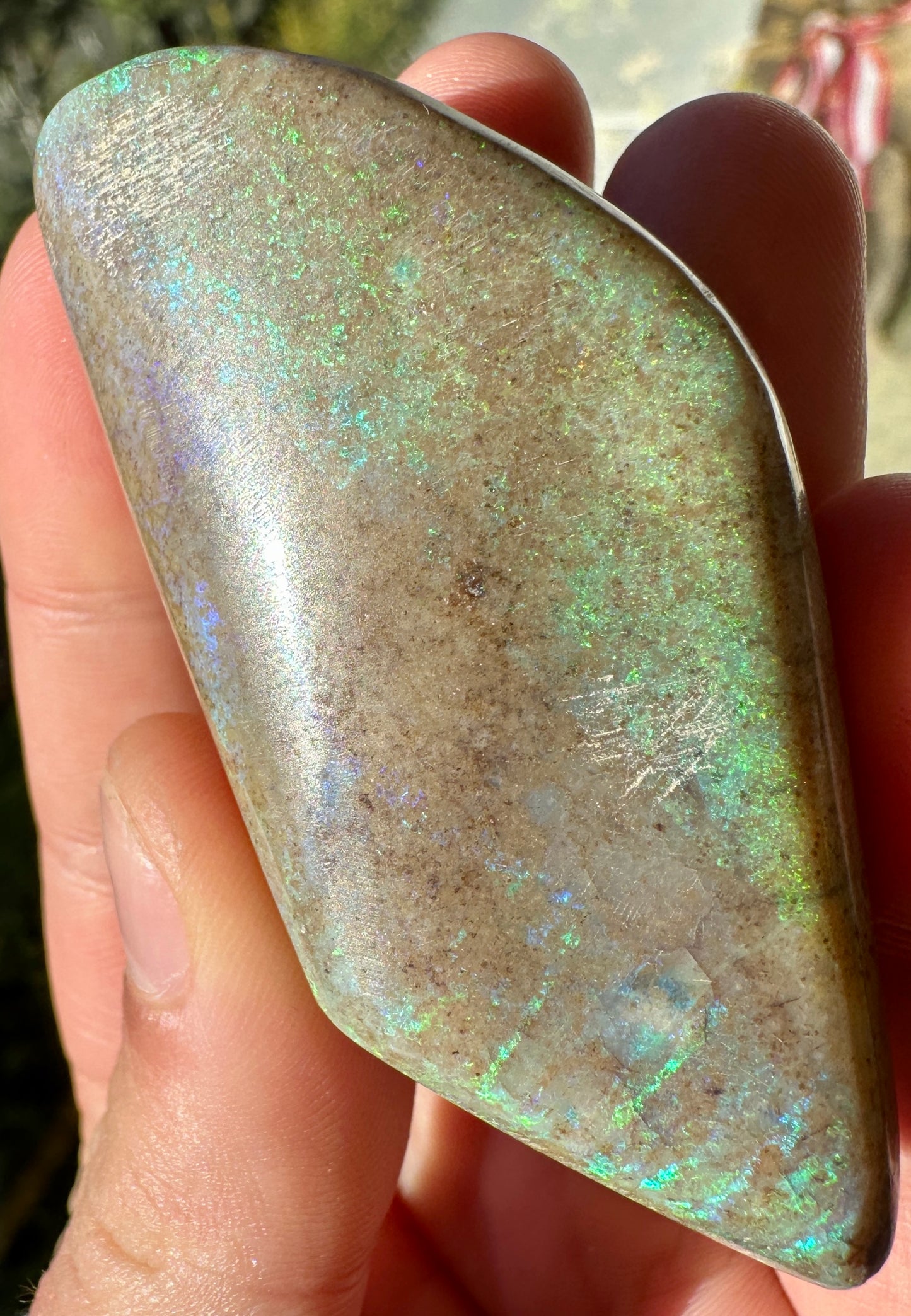 Opal Essence Treated Andamooka Opal Multicolour Pendant stone 
