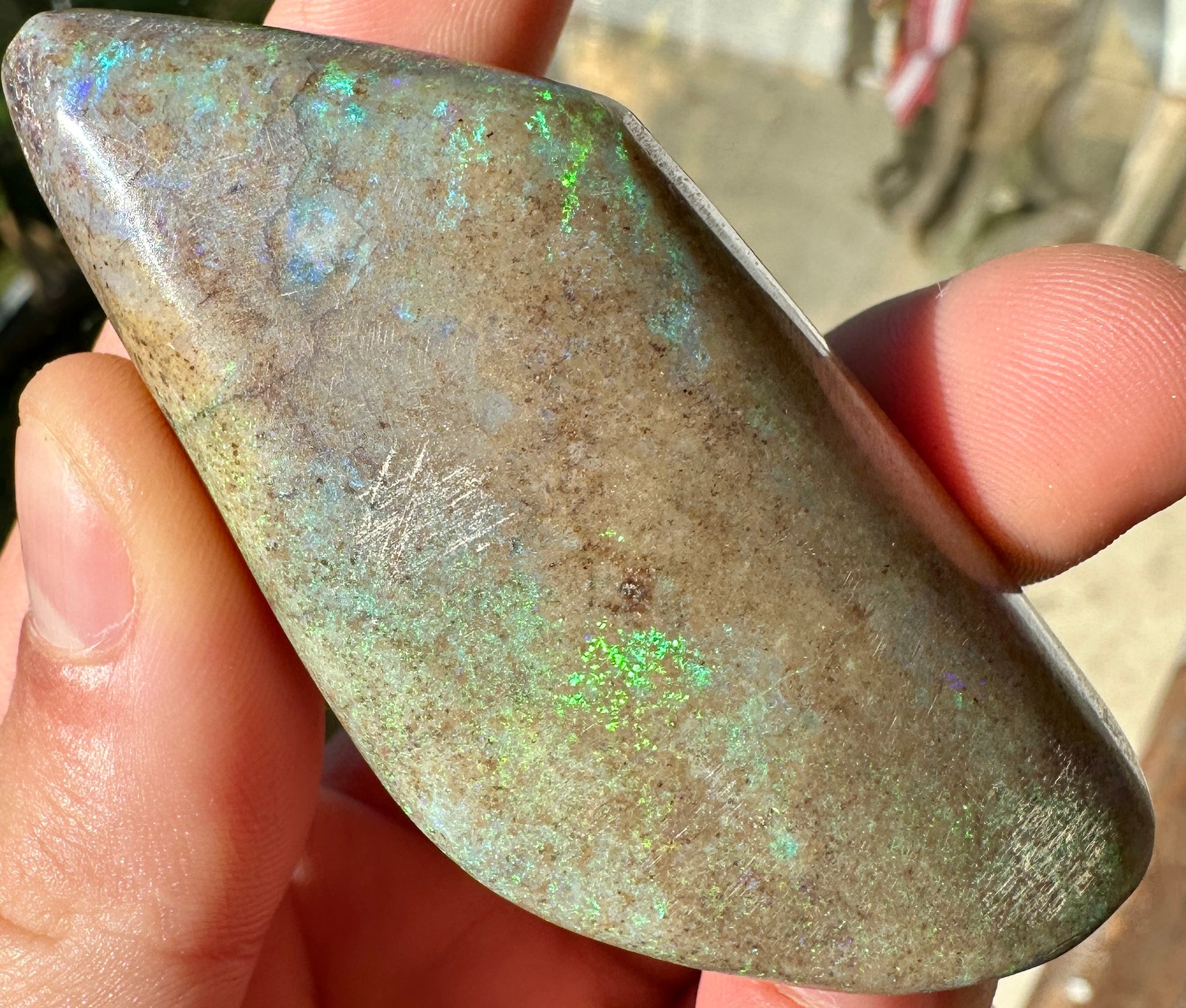 Opal Essence Treated Andamooka Opal Multicolour Pendant stone 