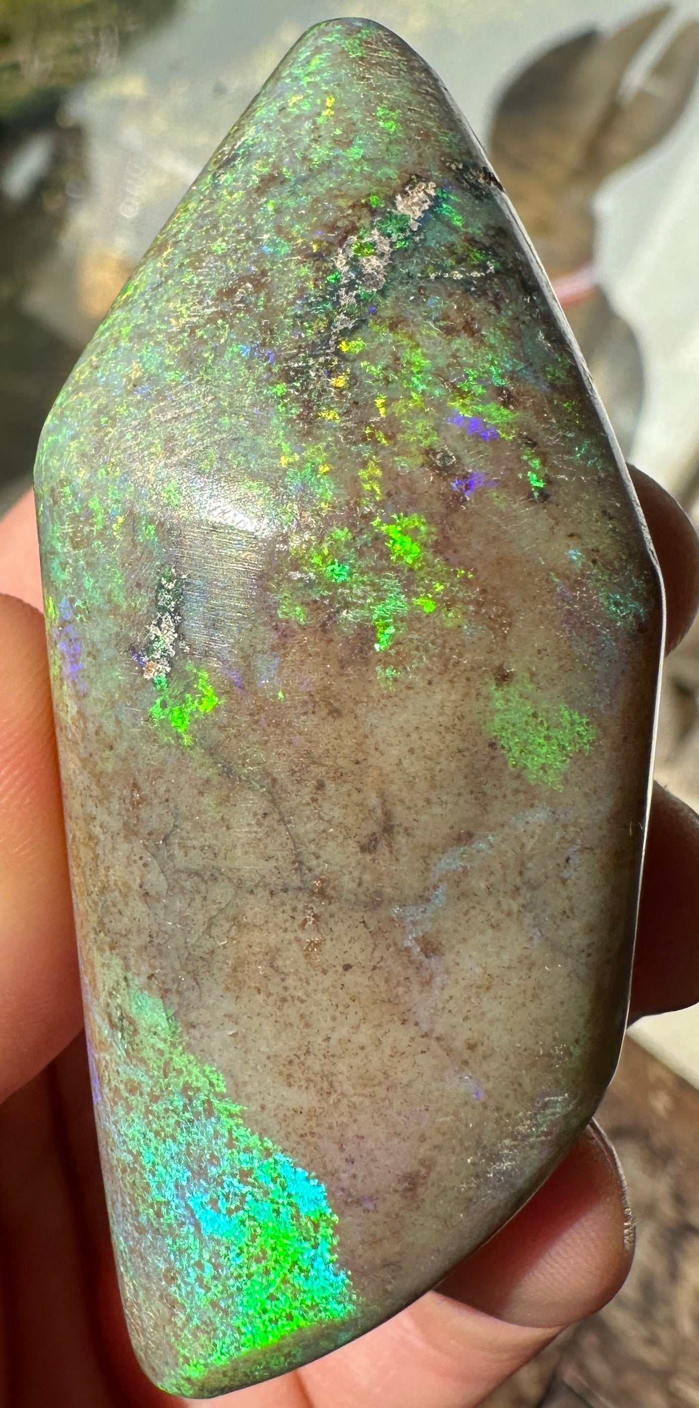 Opal Essence Treated Andamooka Opal Multicolour Pendant stone 